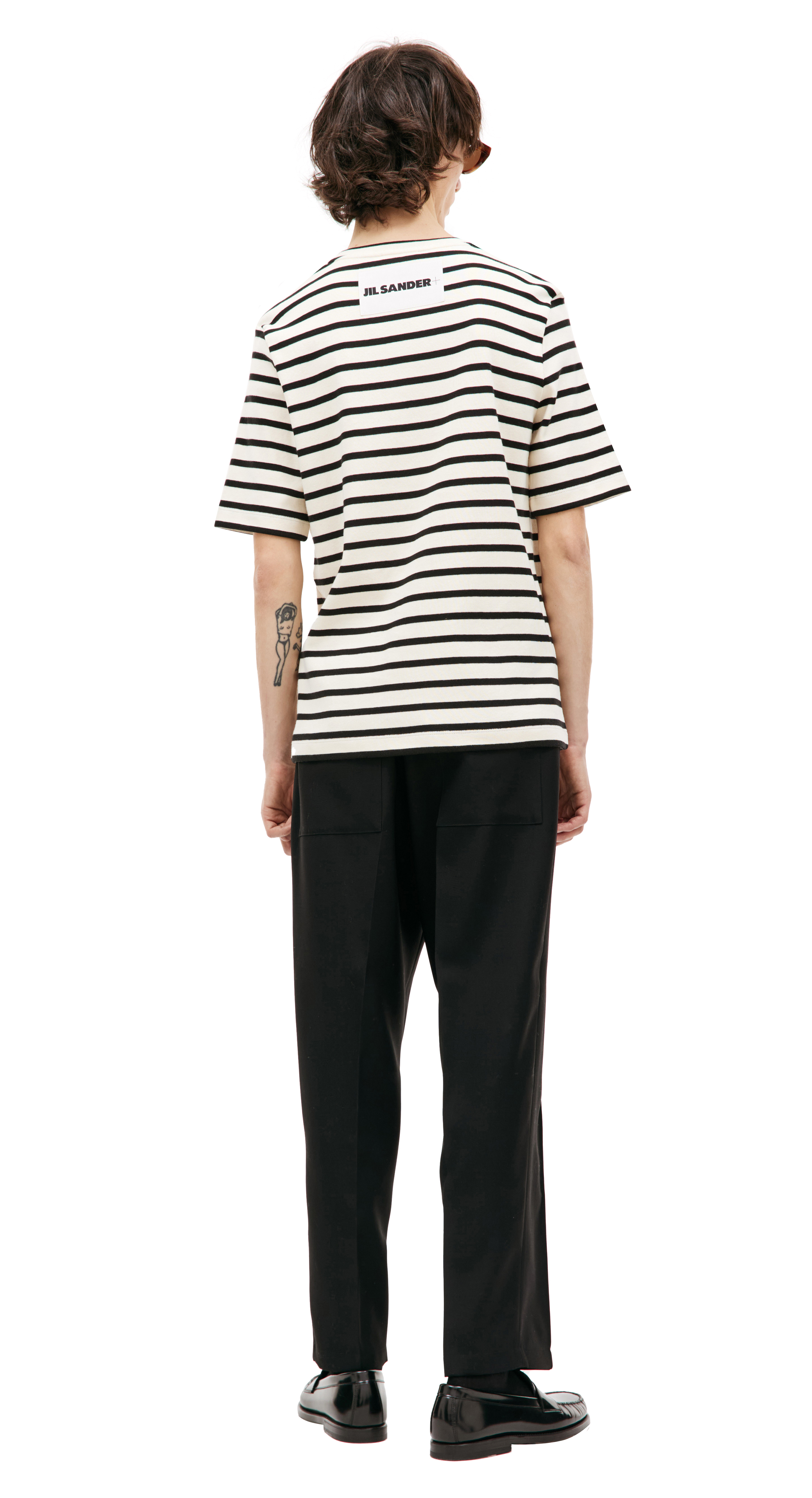 Tシャツ・カットソー Jil Sander FW24 STRIPED SHIRT (J47GC0114_J20077120) Jil Sander stripe-print short-sleeved T-shirt | Neutrals