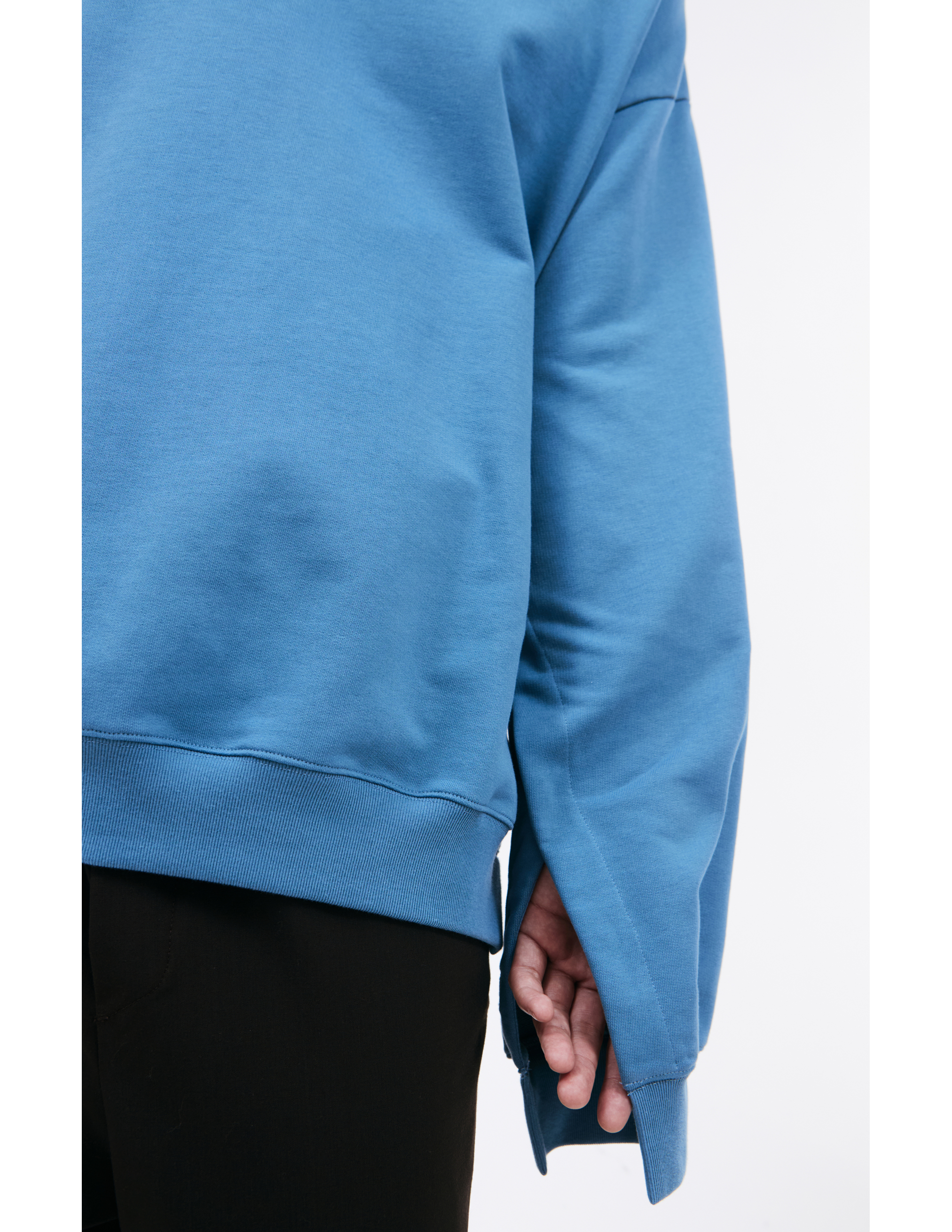 Marni Cotton Hoodie With Side Zips In Navy Blue