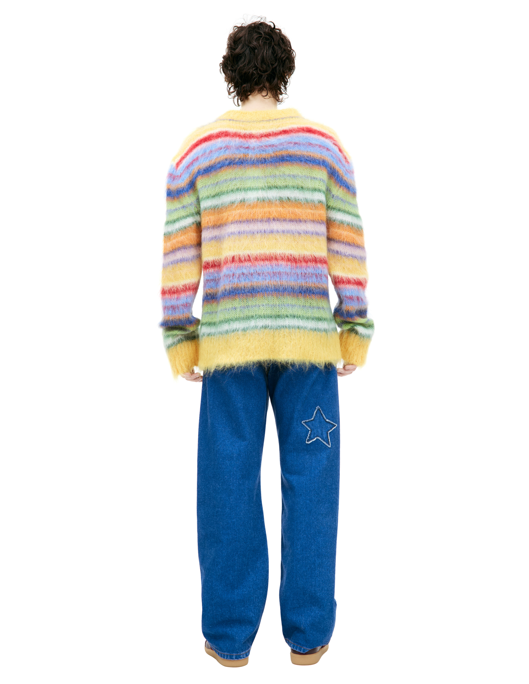 Shop Marni Striped Mohair Sweater In Multicolor