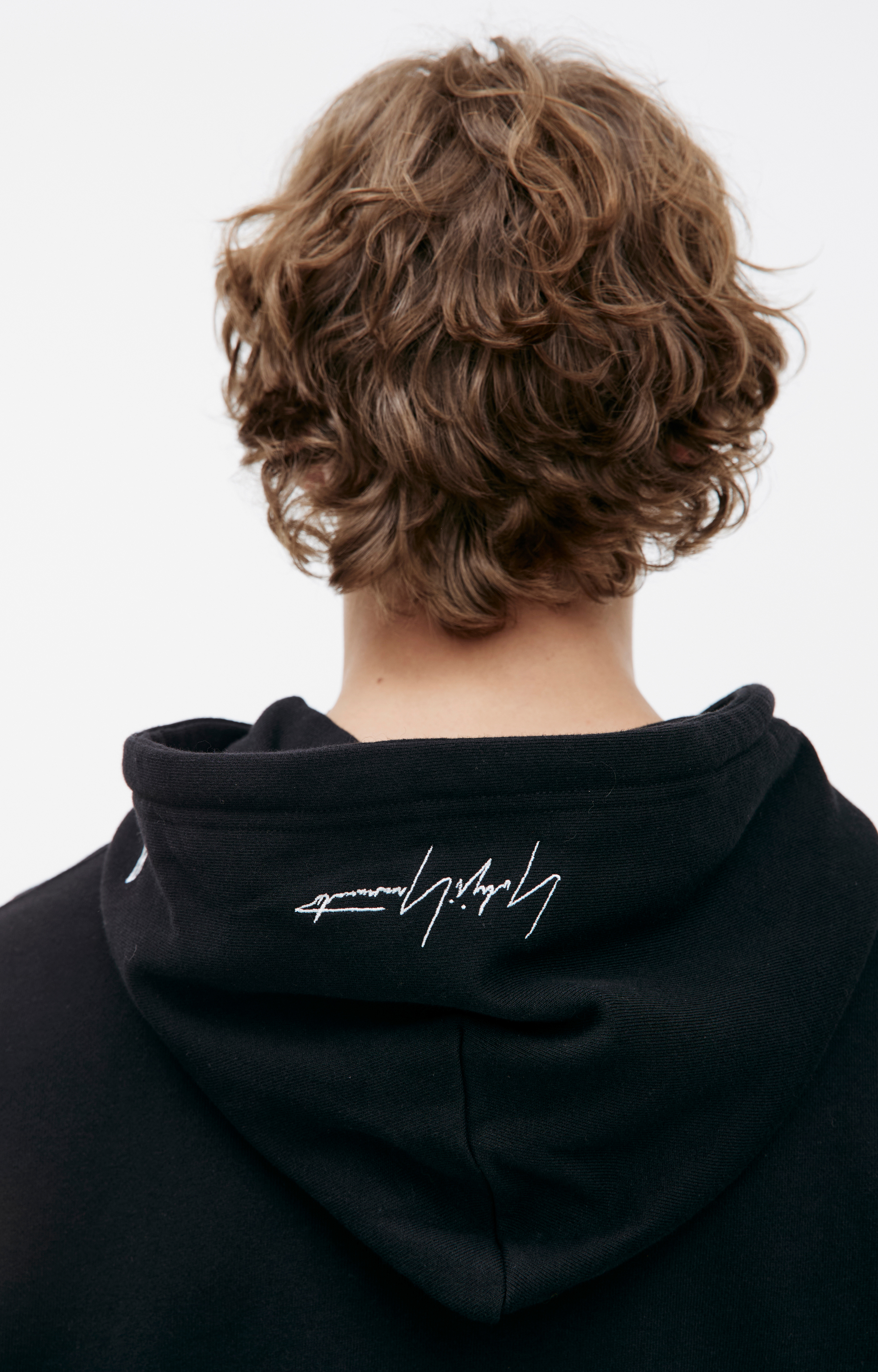 Buy Yohji Yamamoto men black x new era printed hoodie for