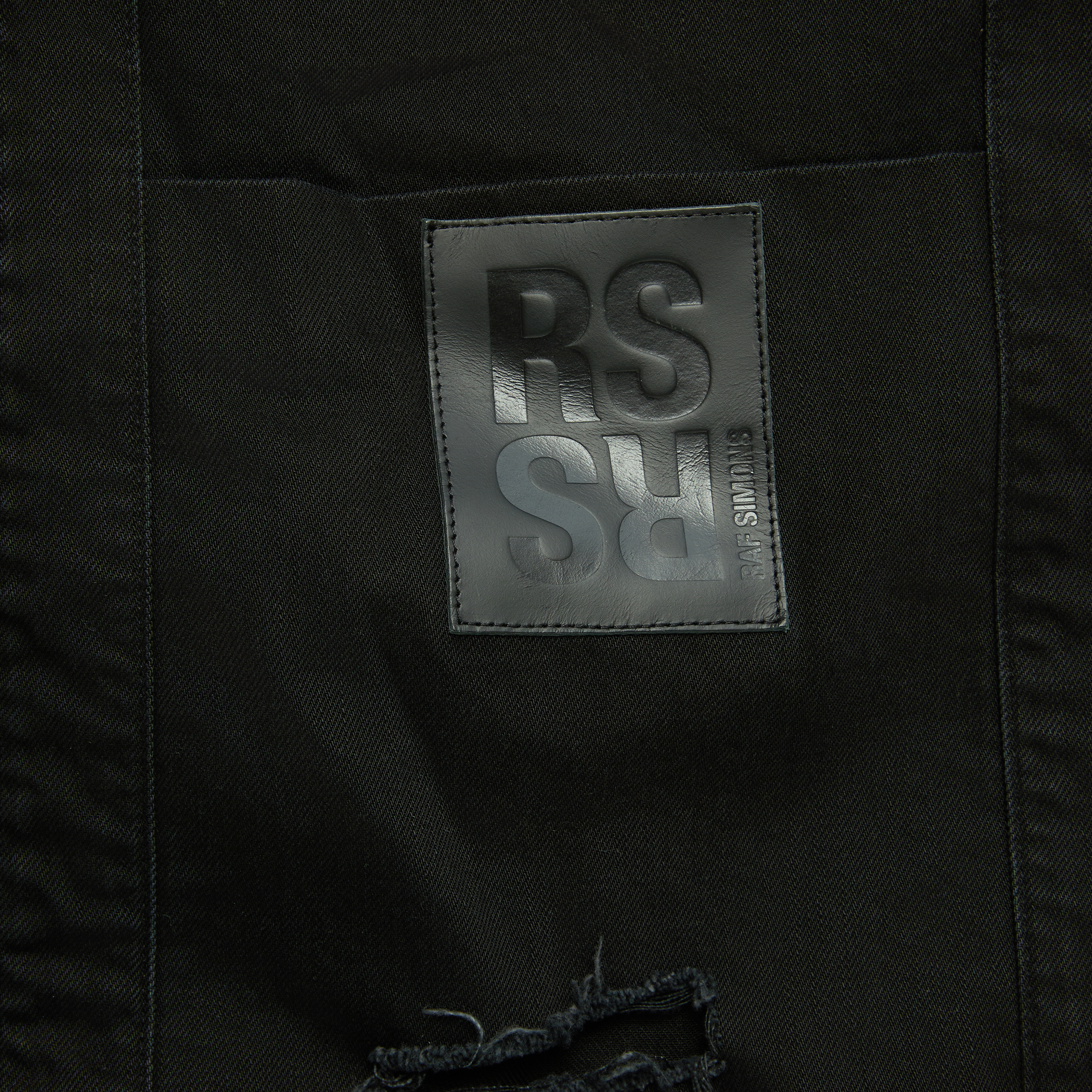 RAF SIMONS RIPPED LOGO SHOPPER BAG