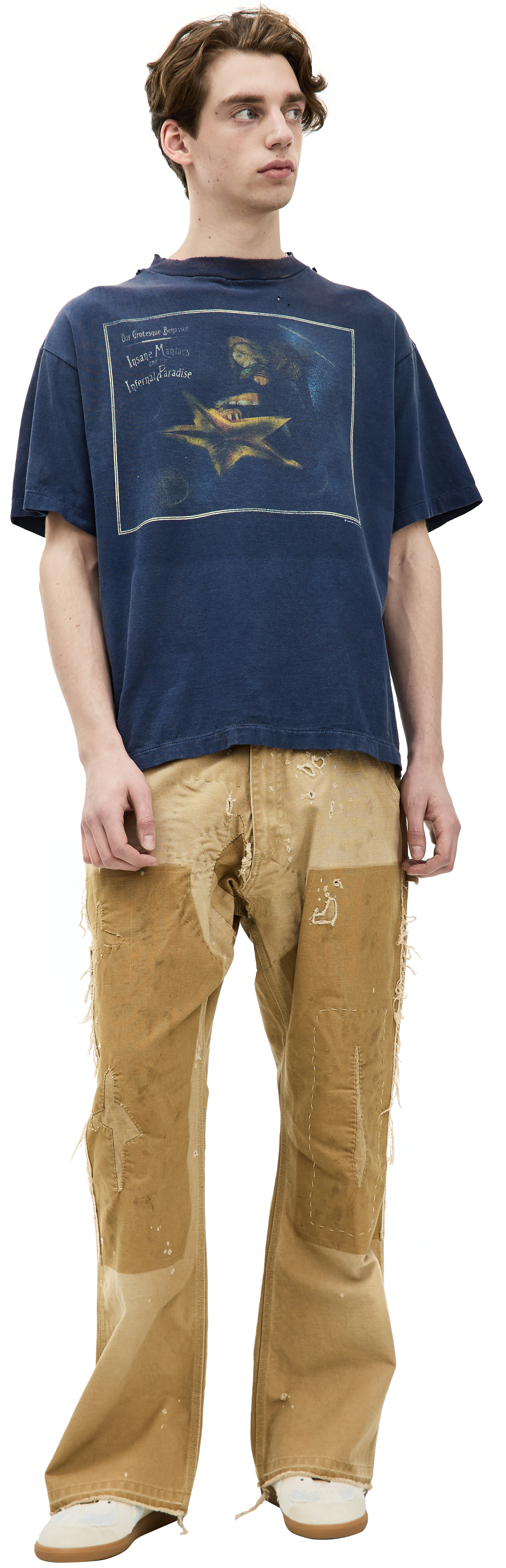 Buy Saint Mxxxxxx men navy blue x cactus plant flea market t