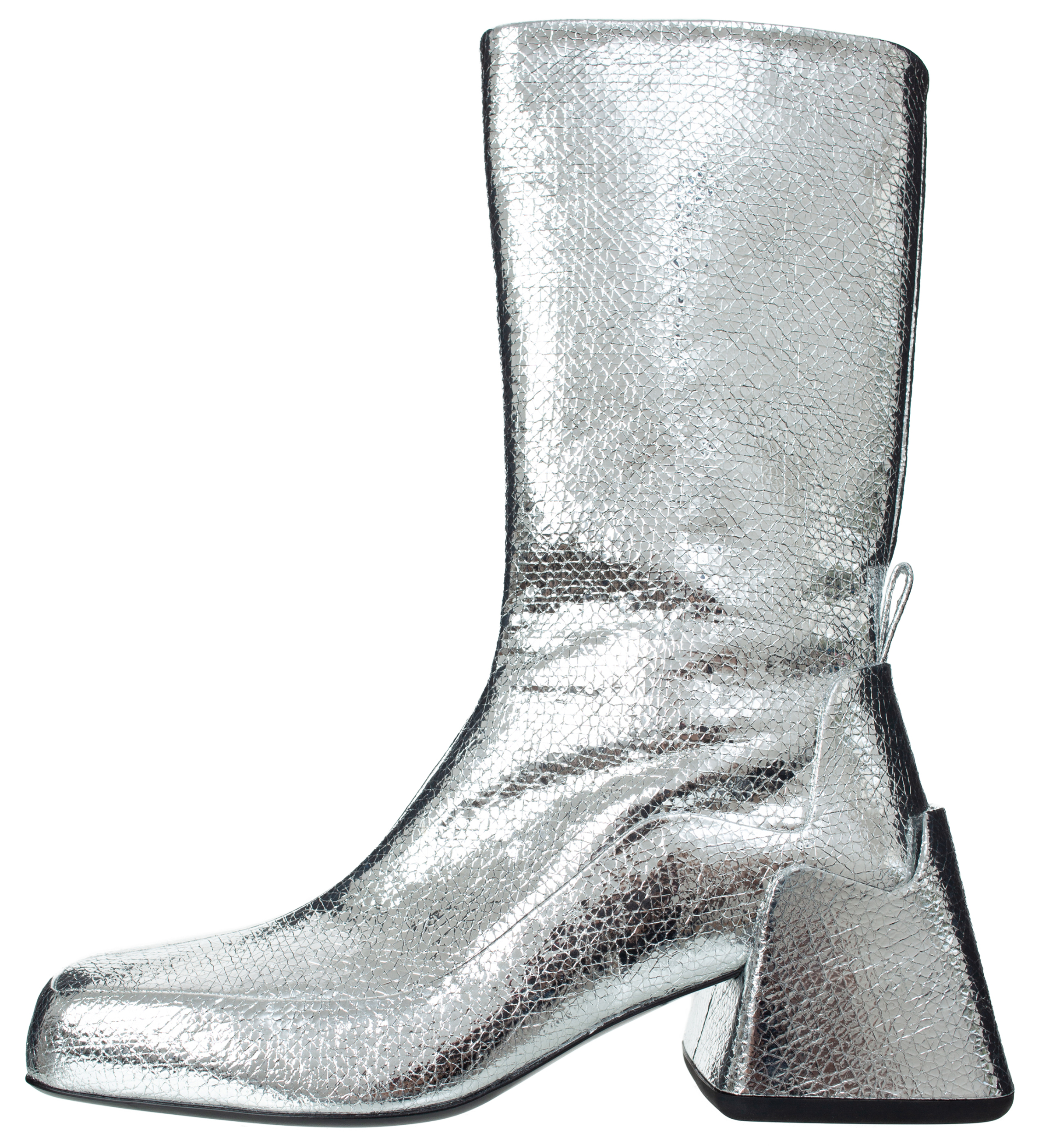 Shop Jil Sander Silver Leather Ankle Boots