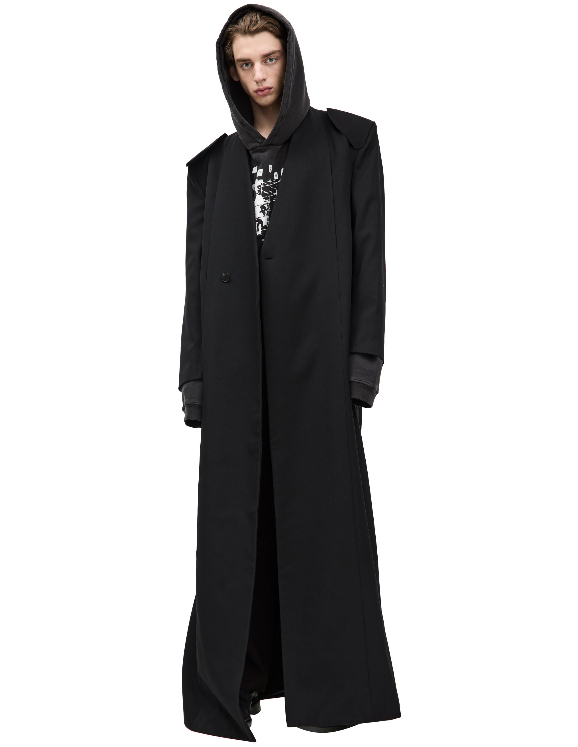 Enfants Riches Deprimes Coat With Shoulder Straps In Black