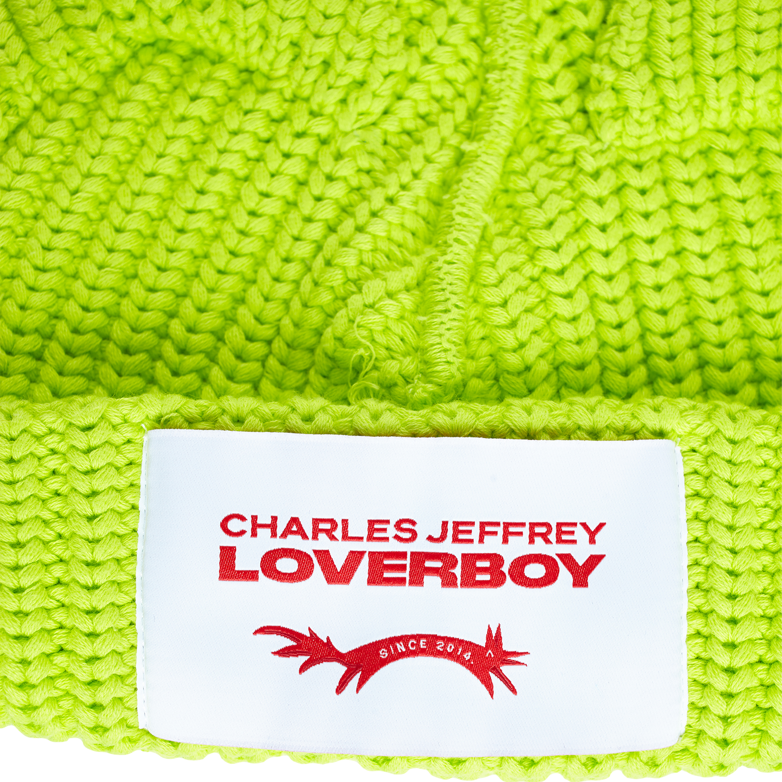 Shop Charles Jeffrey Loverboy Green Сhunky Ears Beanie