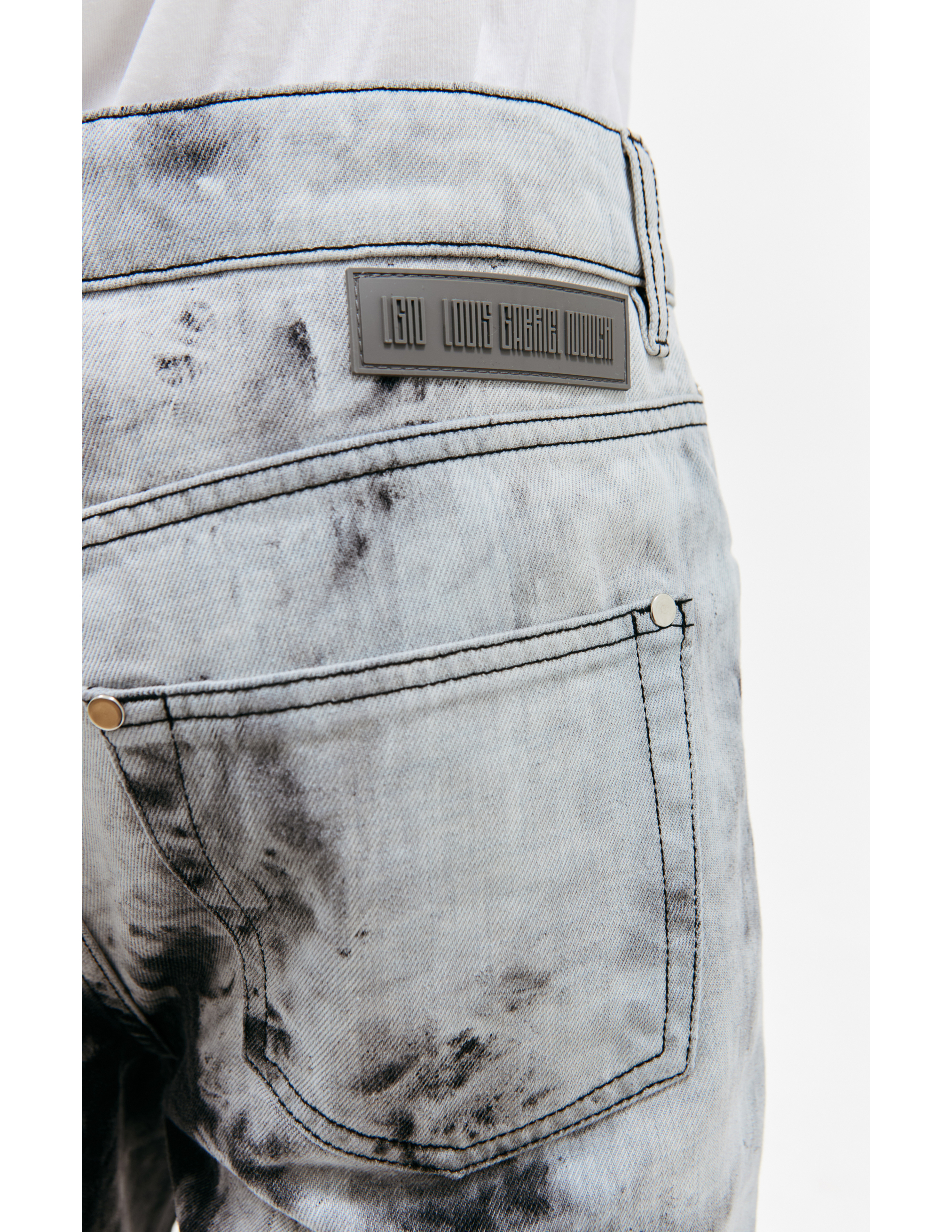Shop Louis Gabriel Nouchi Washed Tie-dye Jeans In Grey