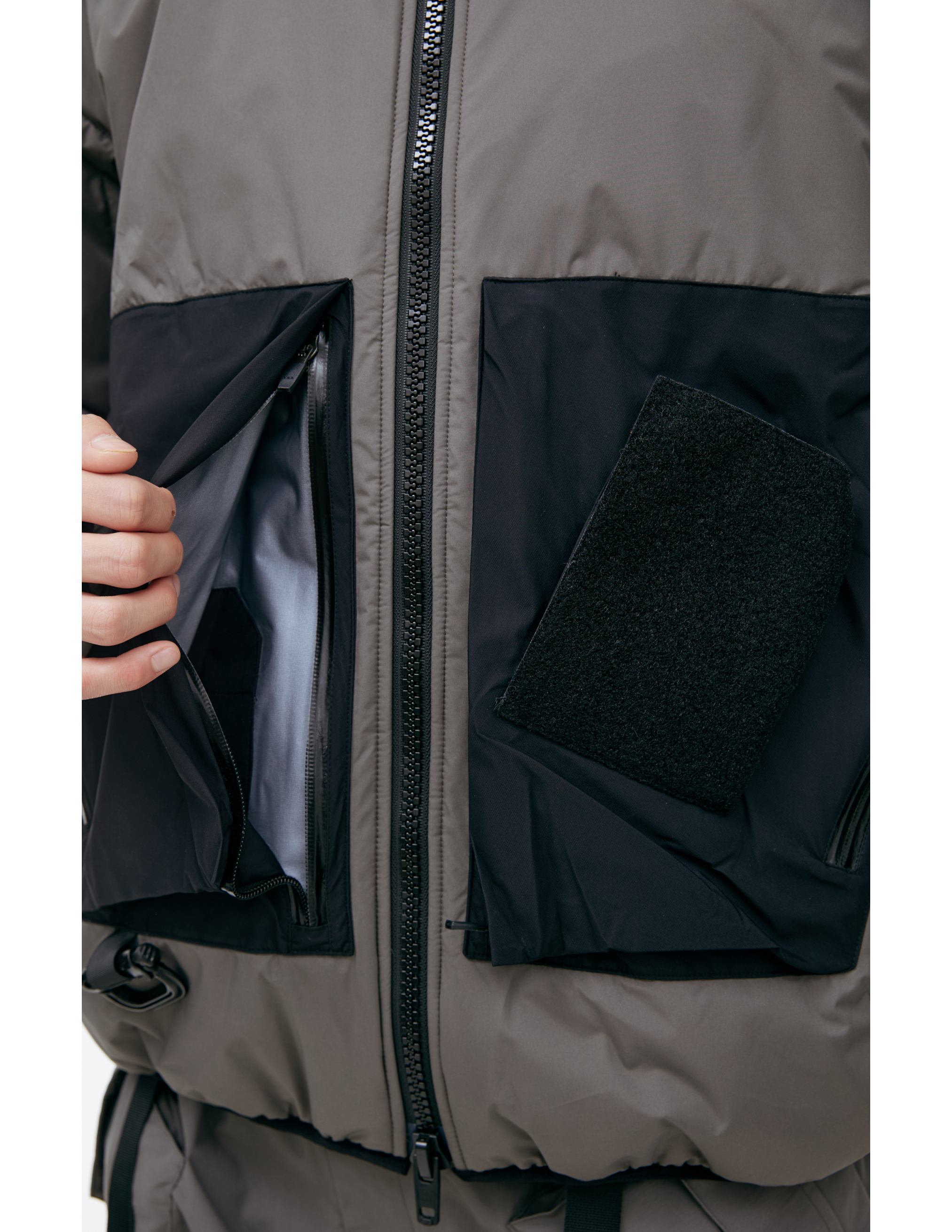 Acronym Grey Jacket With Patch Pockets In Grey