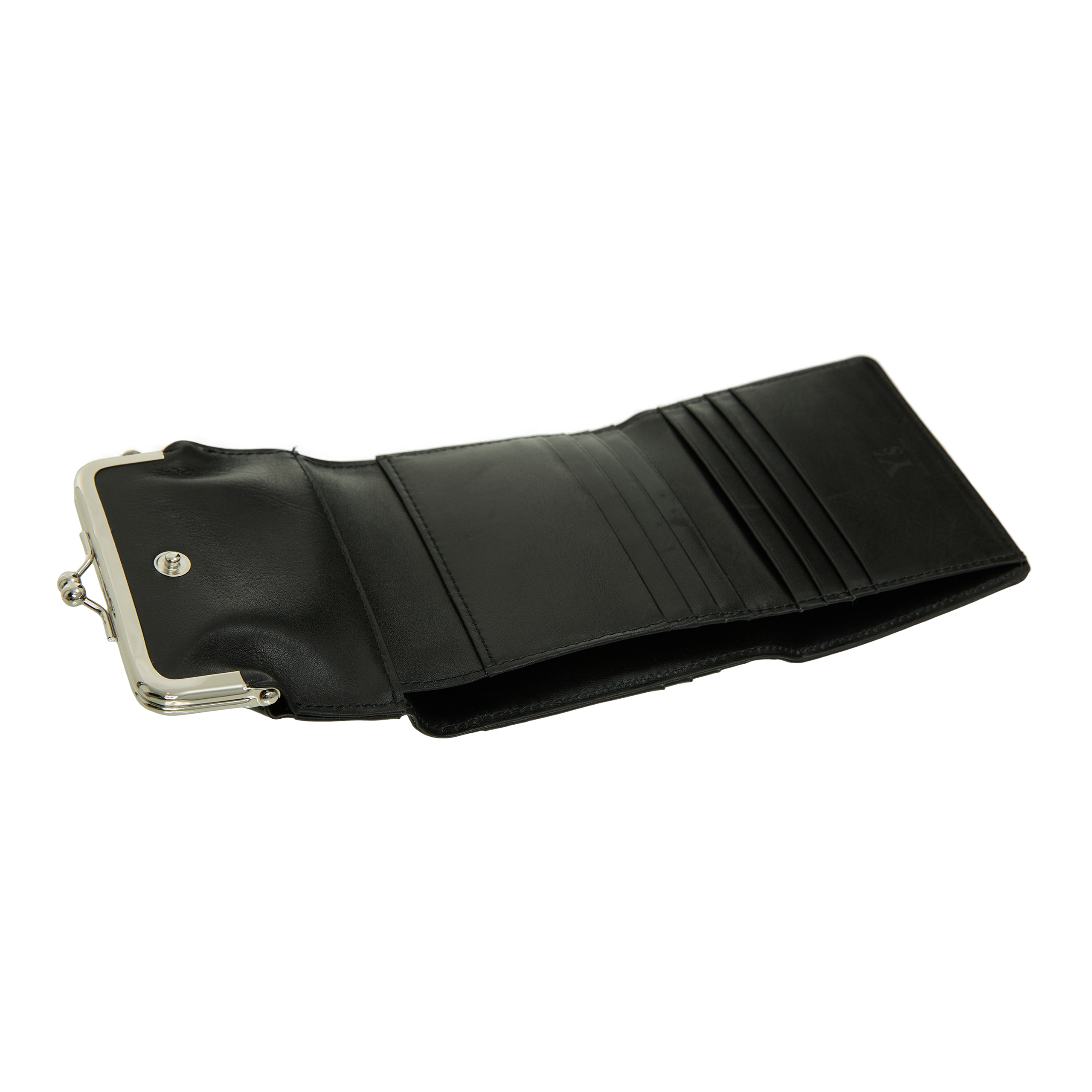 Y's Smooth Leather Wallet In Black