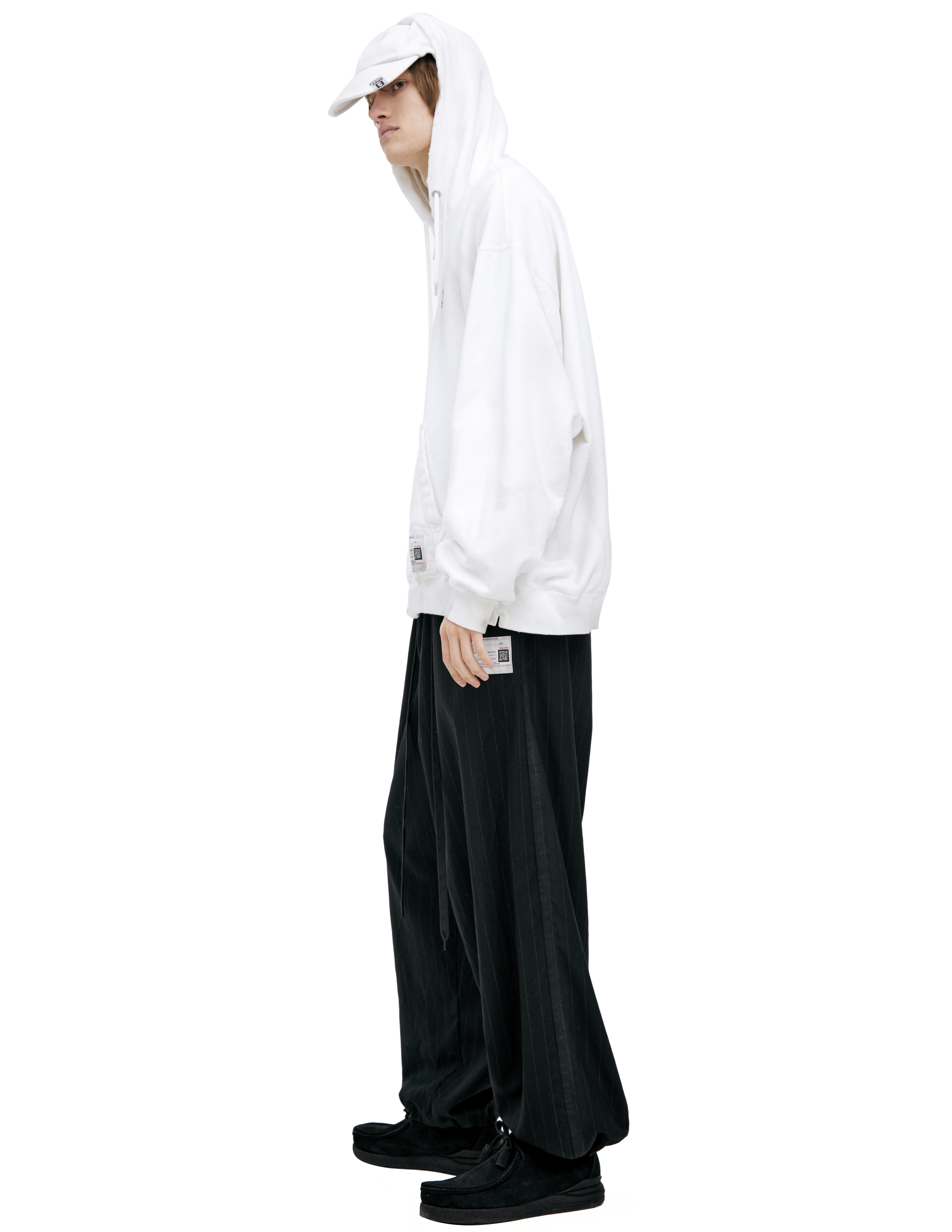 Miharayasuhiro White Zippered Hoodie