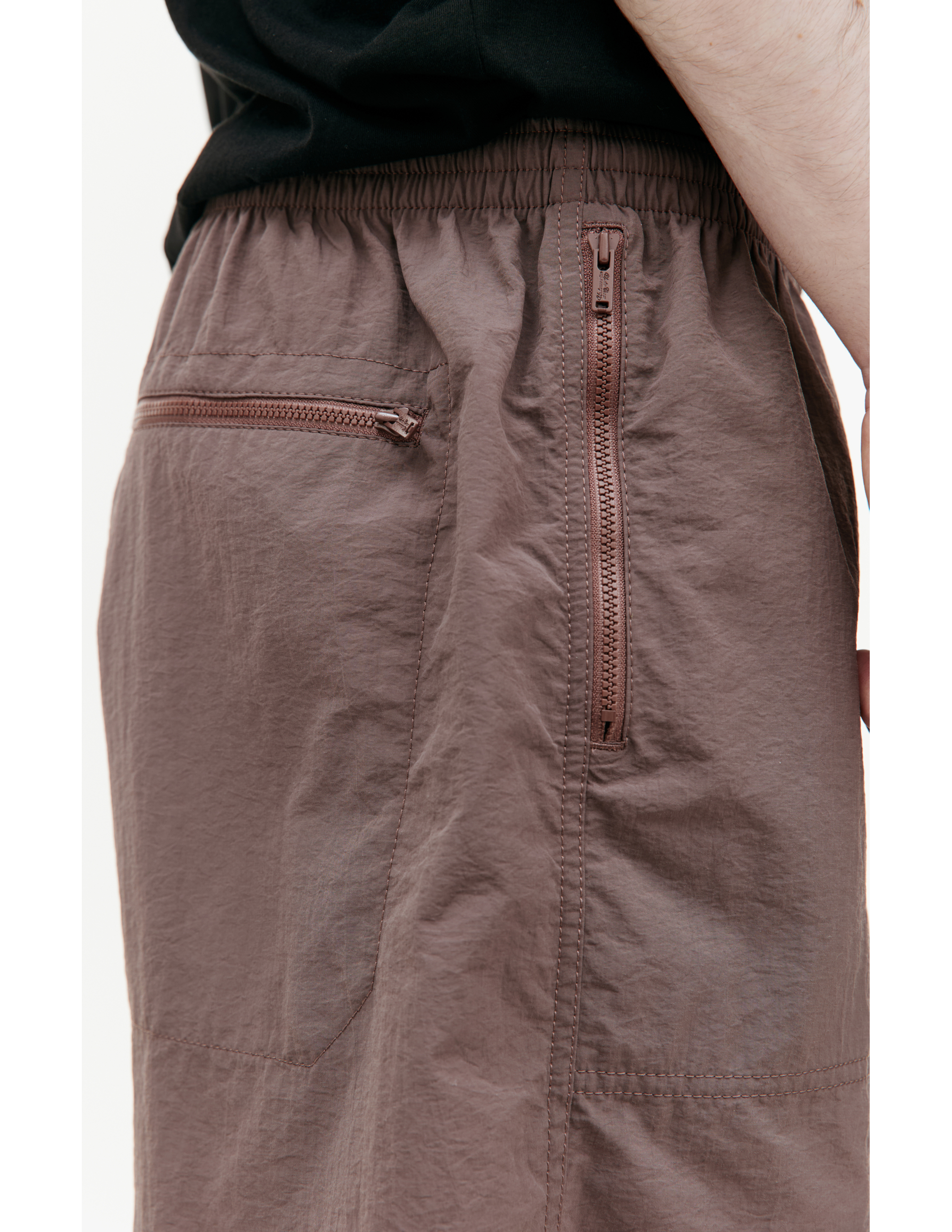 Shop Undercover Brown Nylon Shorts