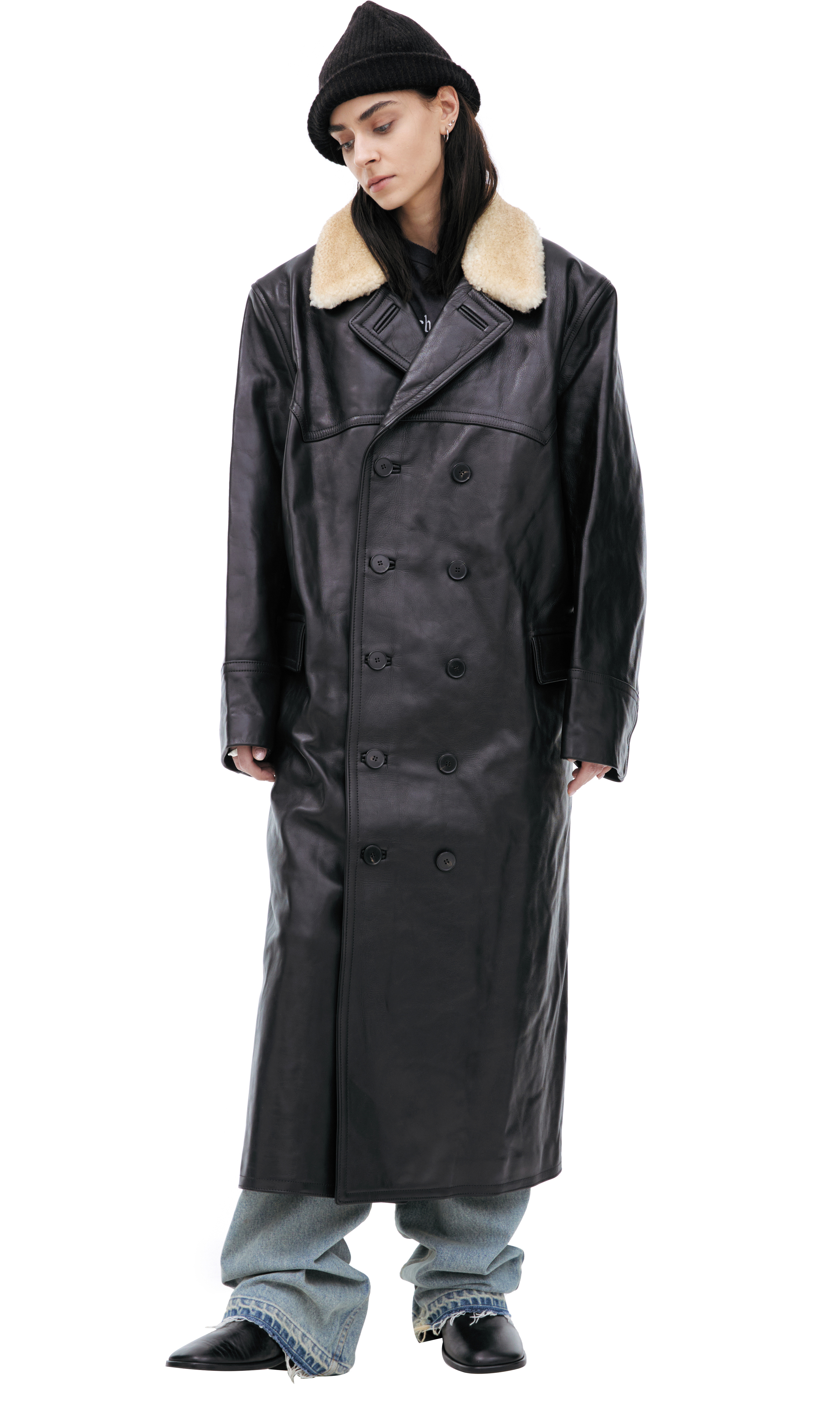 Enfants Riches Déprimés Black leather coat