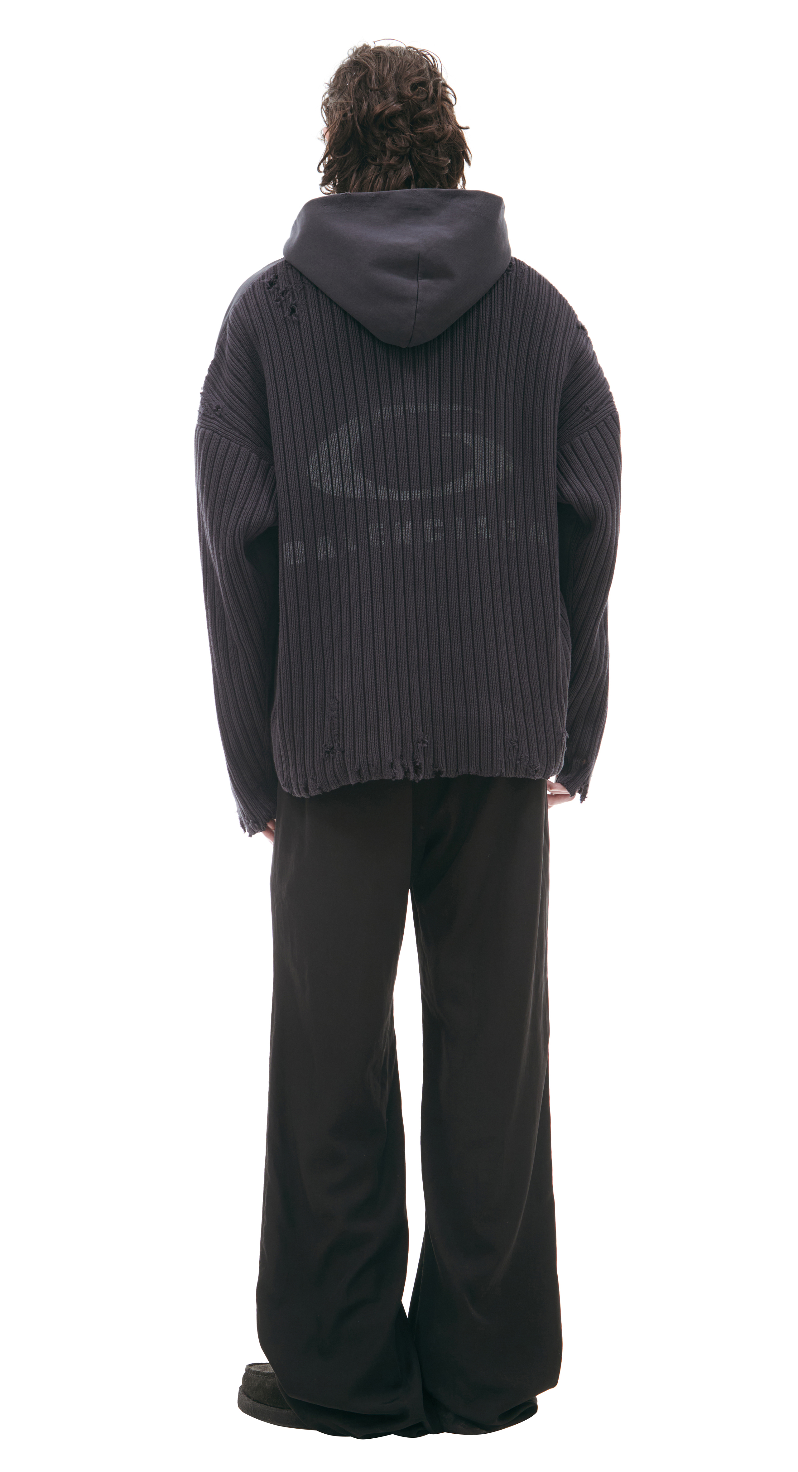 Buy Balenciaga men grey hoodie with zipper for $3,555 online