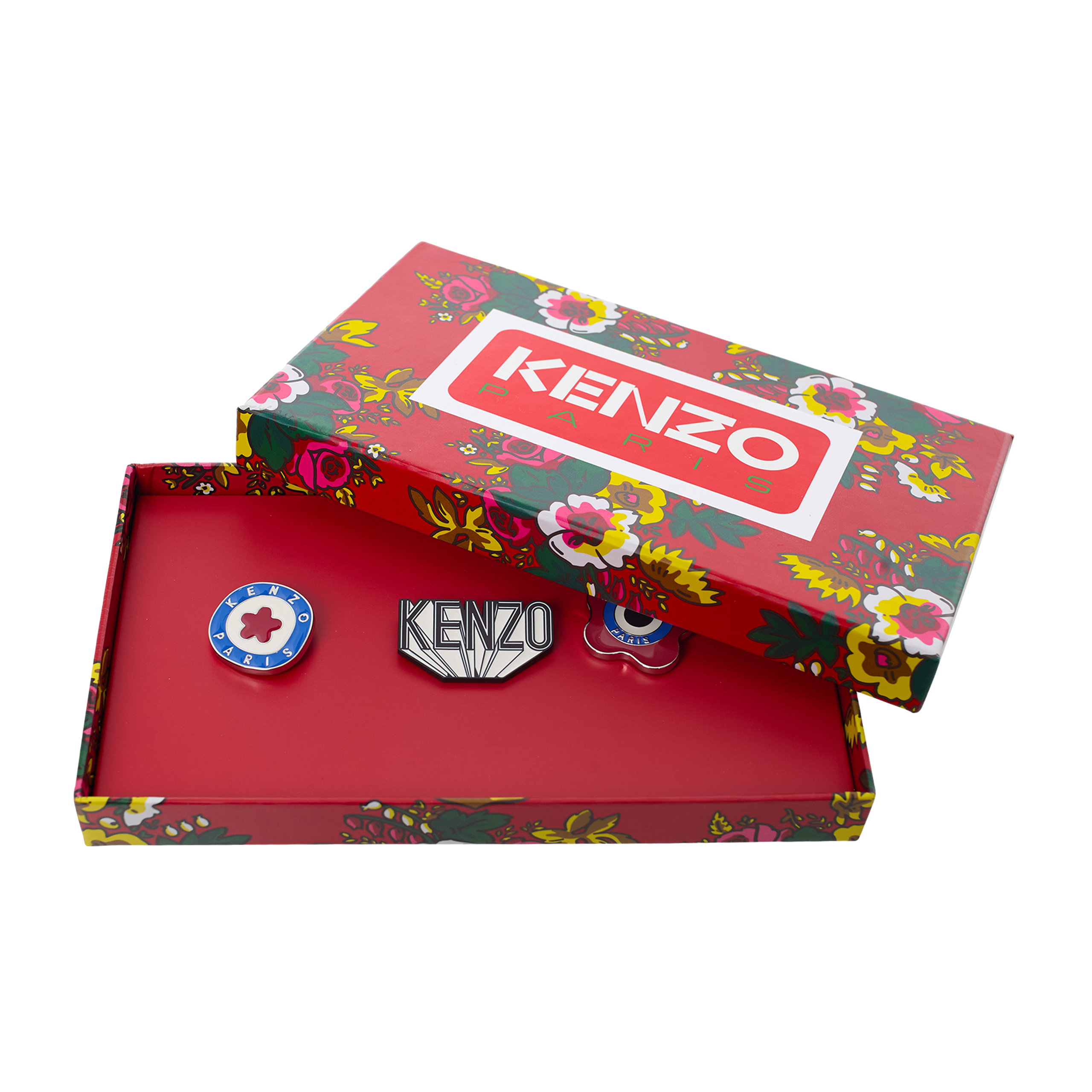 Kenzo Set Of Three Badges In Multicolor