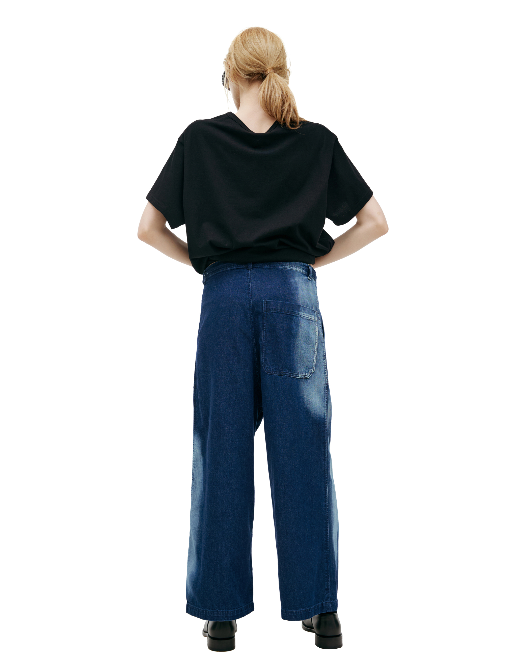 Y's Wide Flared Jeans In Blue