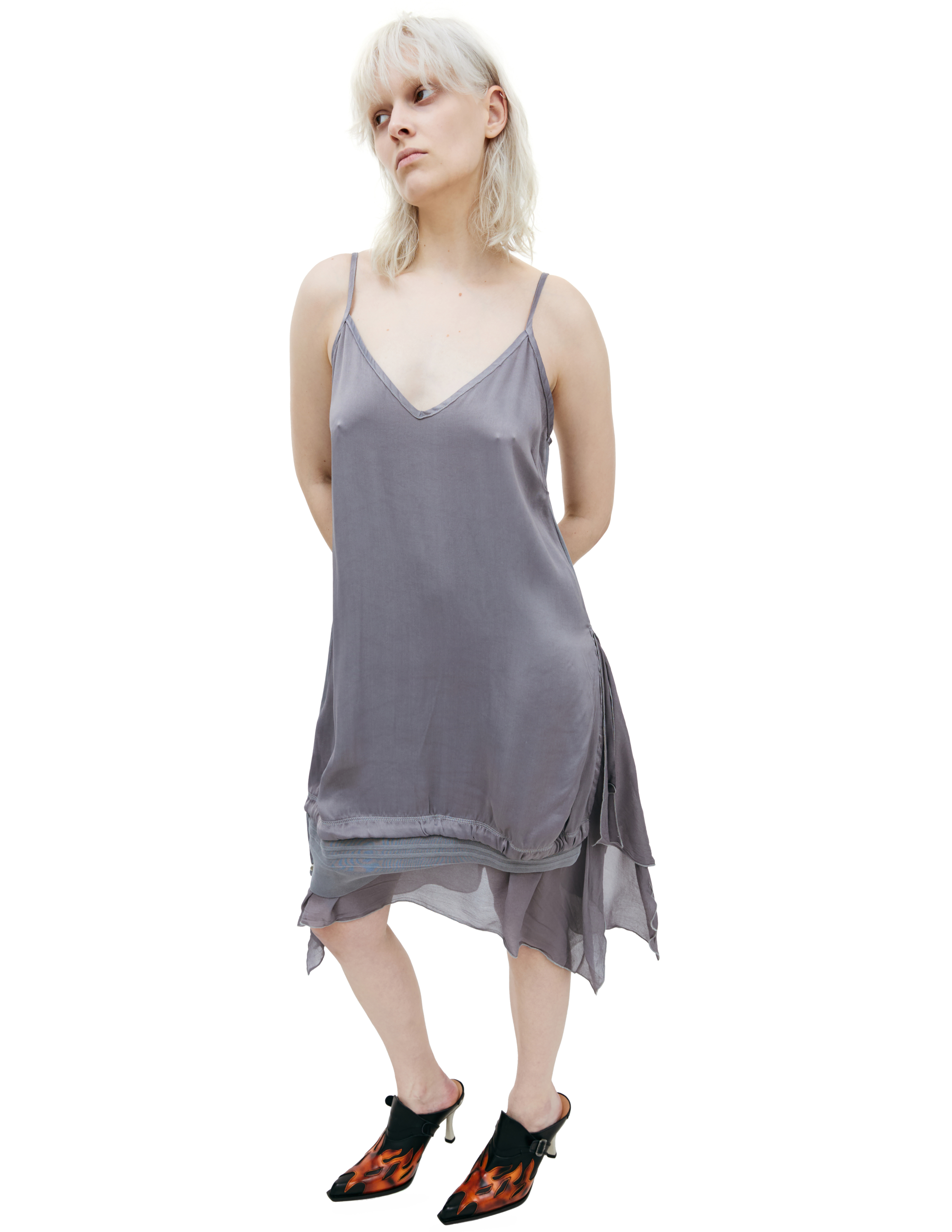 Shop Diesel Asymmetrical Mini Dress In Grey