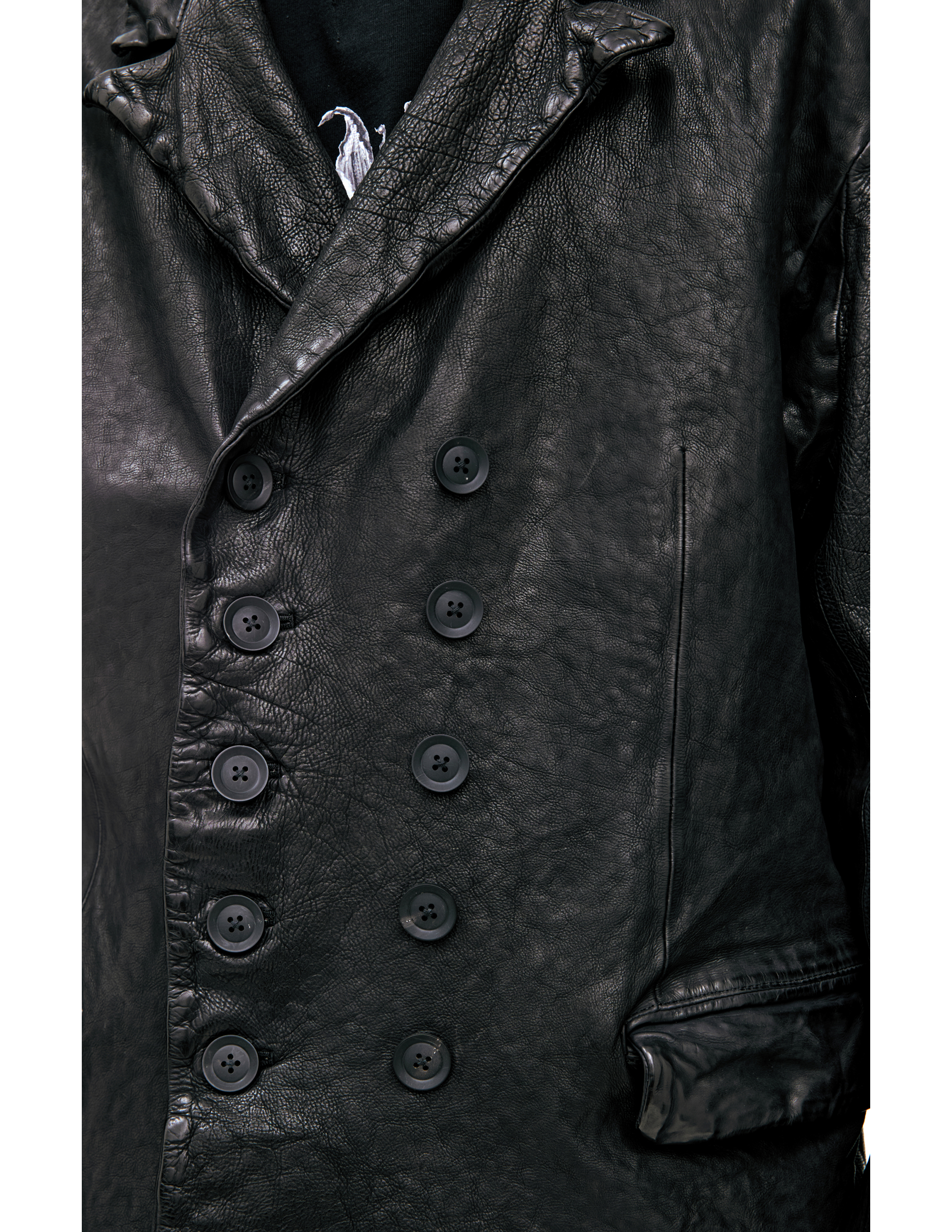 Yohji Yamamoto Leather Jacket With Buttons