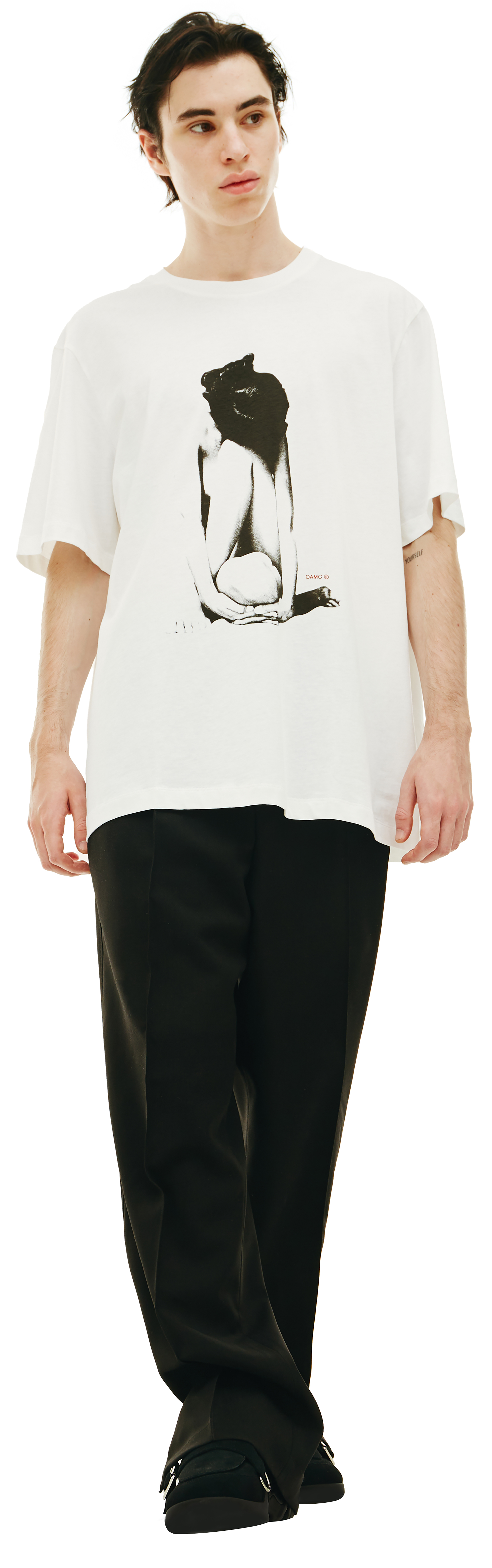 Buy OAMC men white cotton t-shirt for $210 online on SV77 