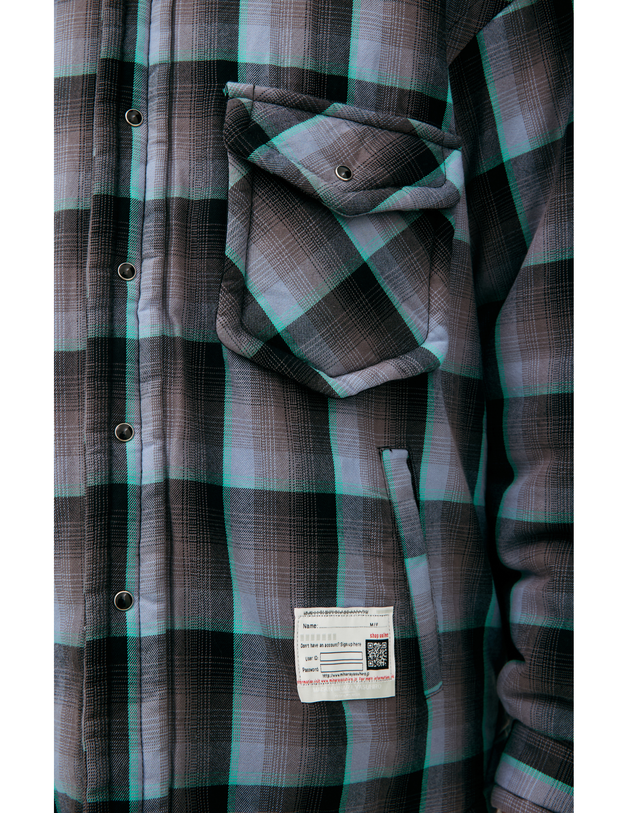 Miharayasuhiro Logo Plaid Jacket In Grey