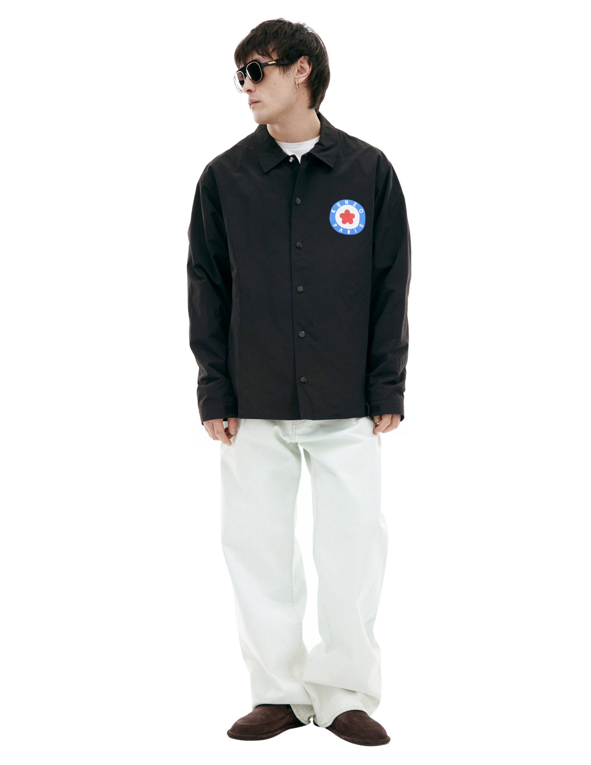Shop Kenzo Black Button-down Jacket