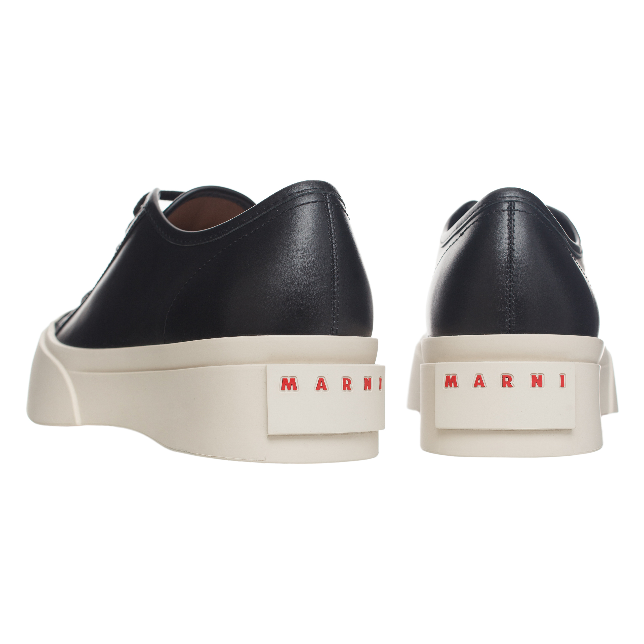 Shop Marni Leather Pablo Sneakers In Black