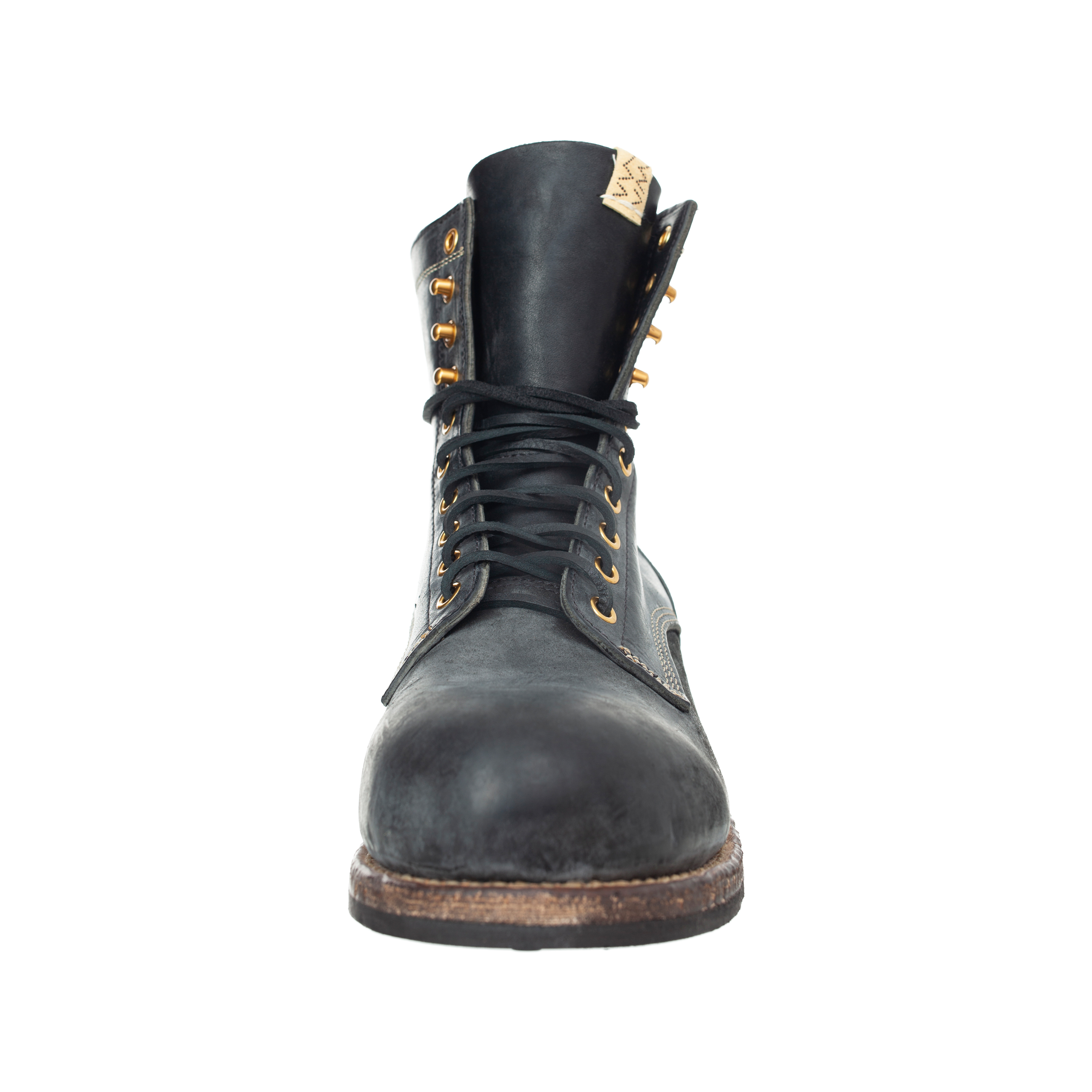 Buy visvim men black poundmaker-folk leather boots for $1,665