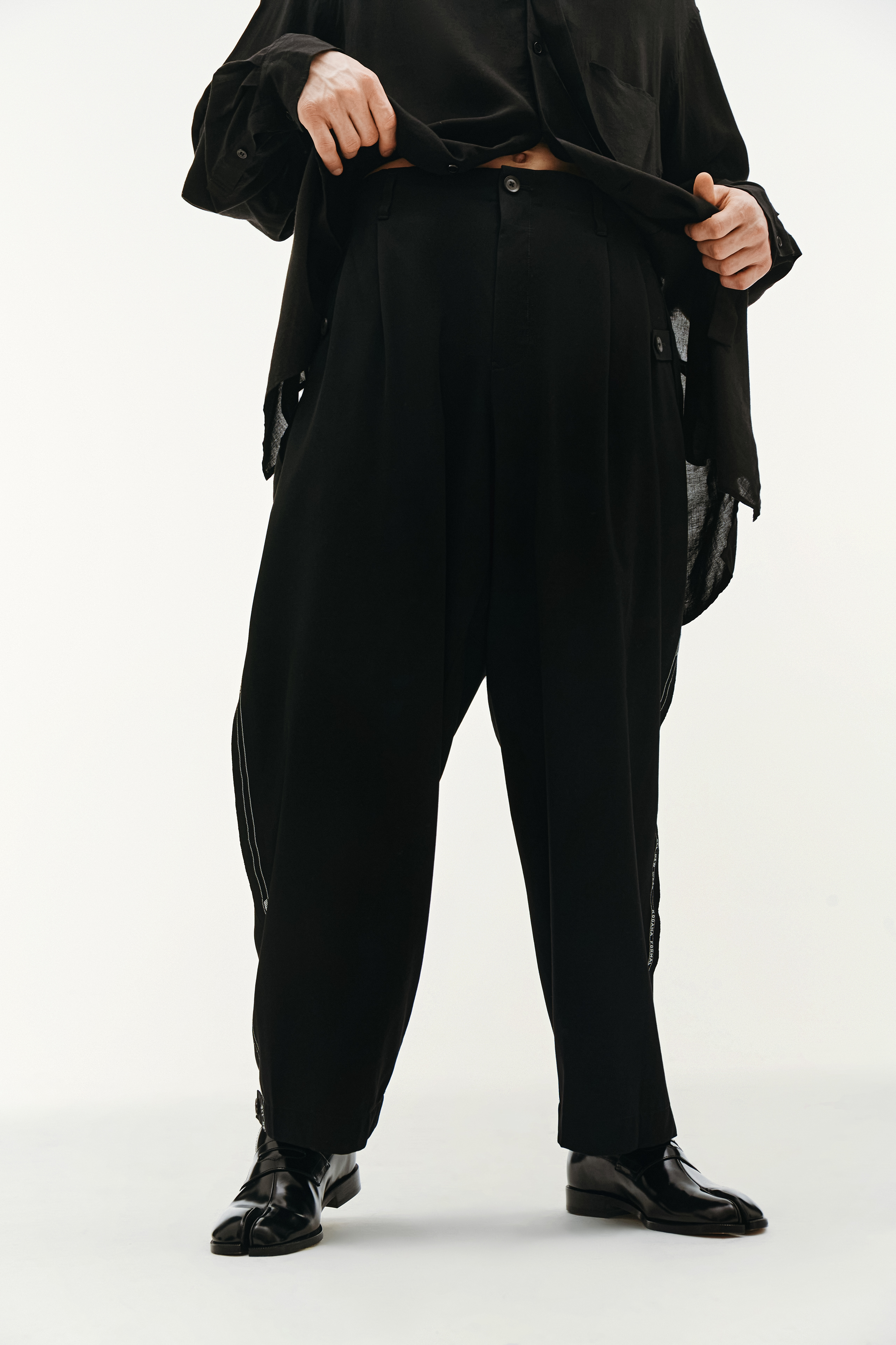パンツ Y's yohji yamamoto wide slacks Y's for men yohji yamamoto 脇テープデザイン ワイドテーパード