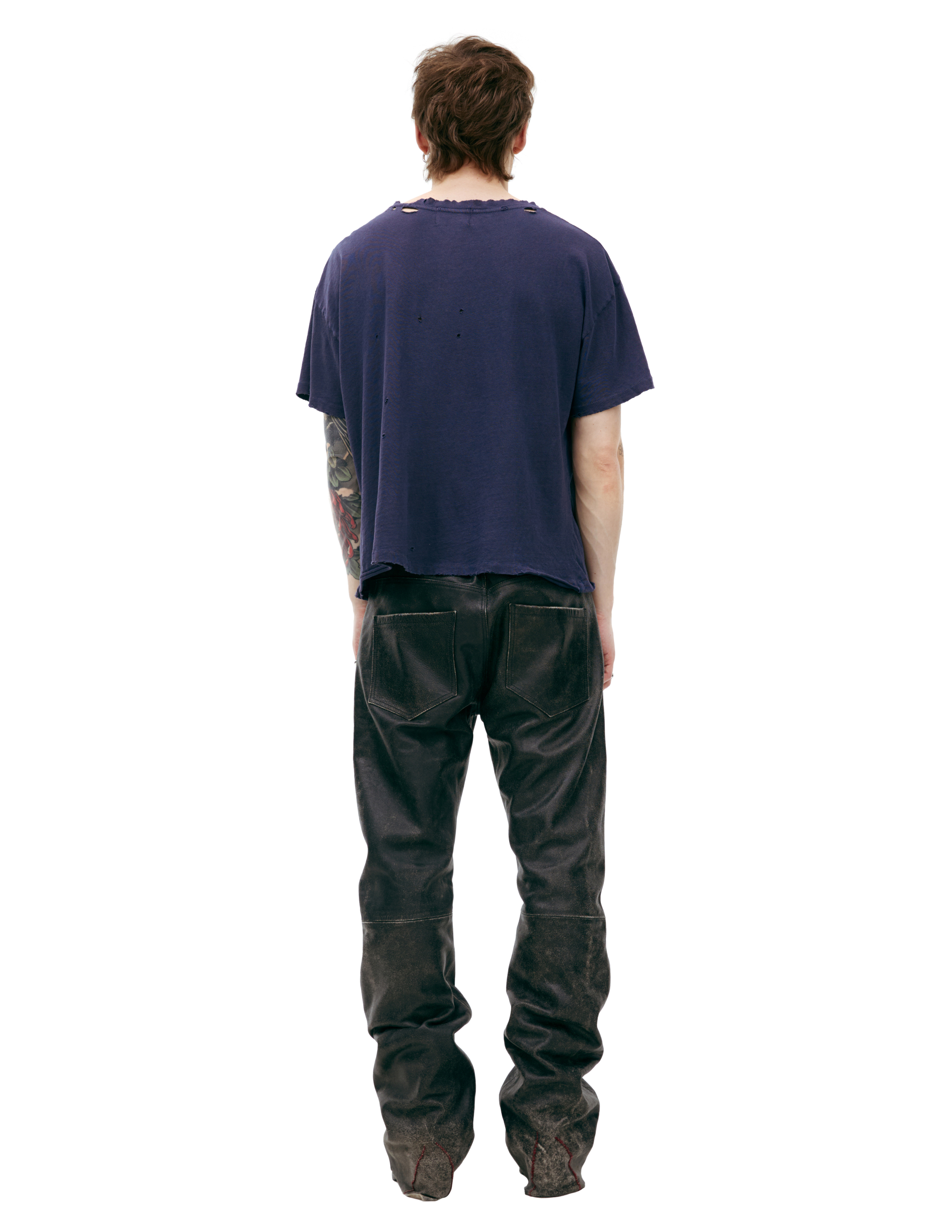 Enfants Riches Deprimes Ripped Logo T-shirt In Navy Blue
