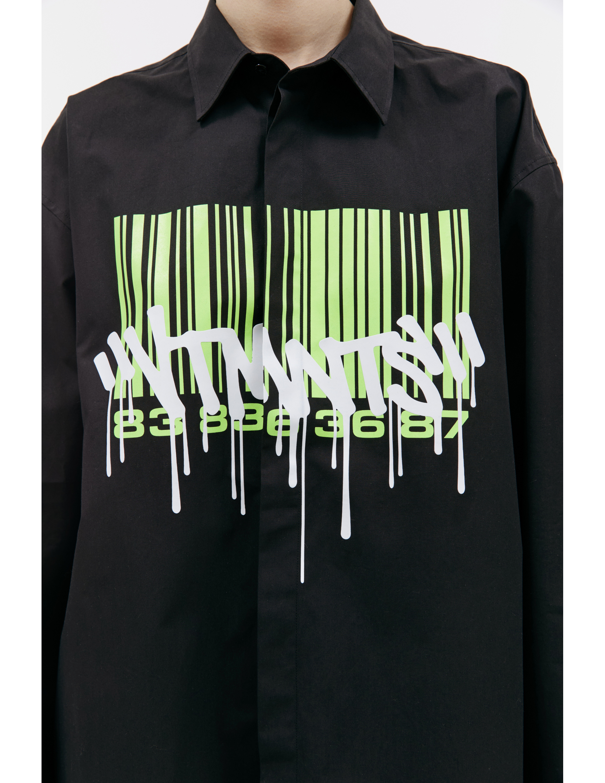 Shop Vtmnts Barcode Printed Shirt In Black