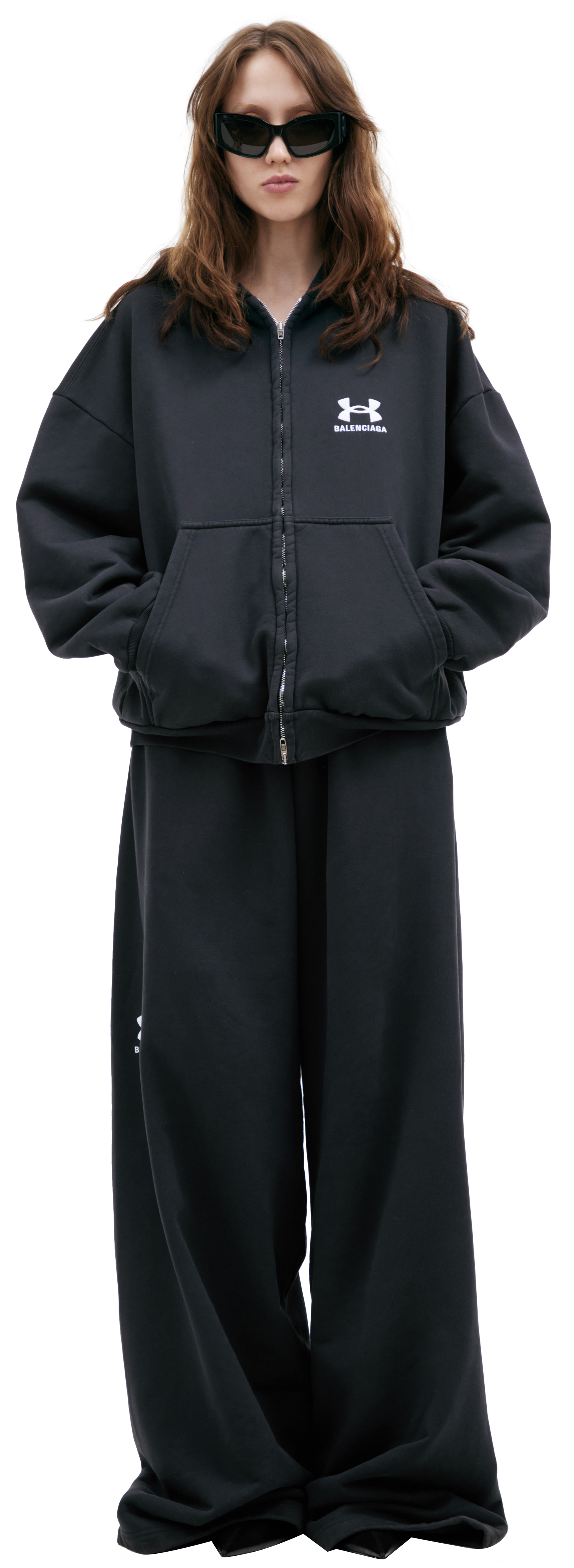 Buy Balenciaga women black logo hoodie for $1,720 online on SV77