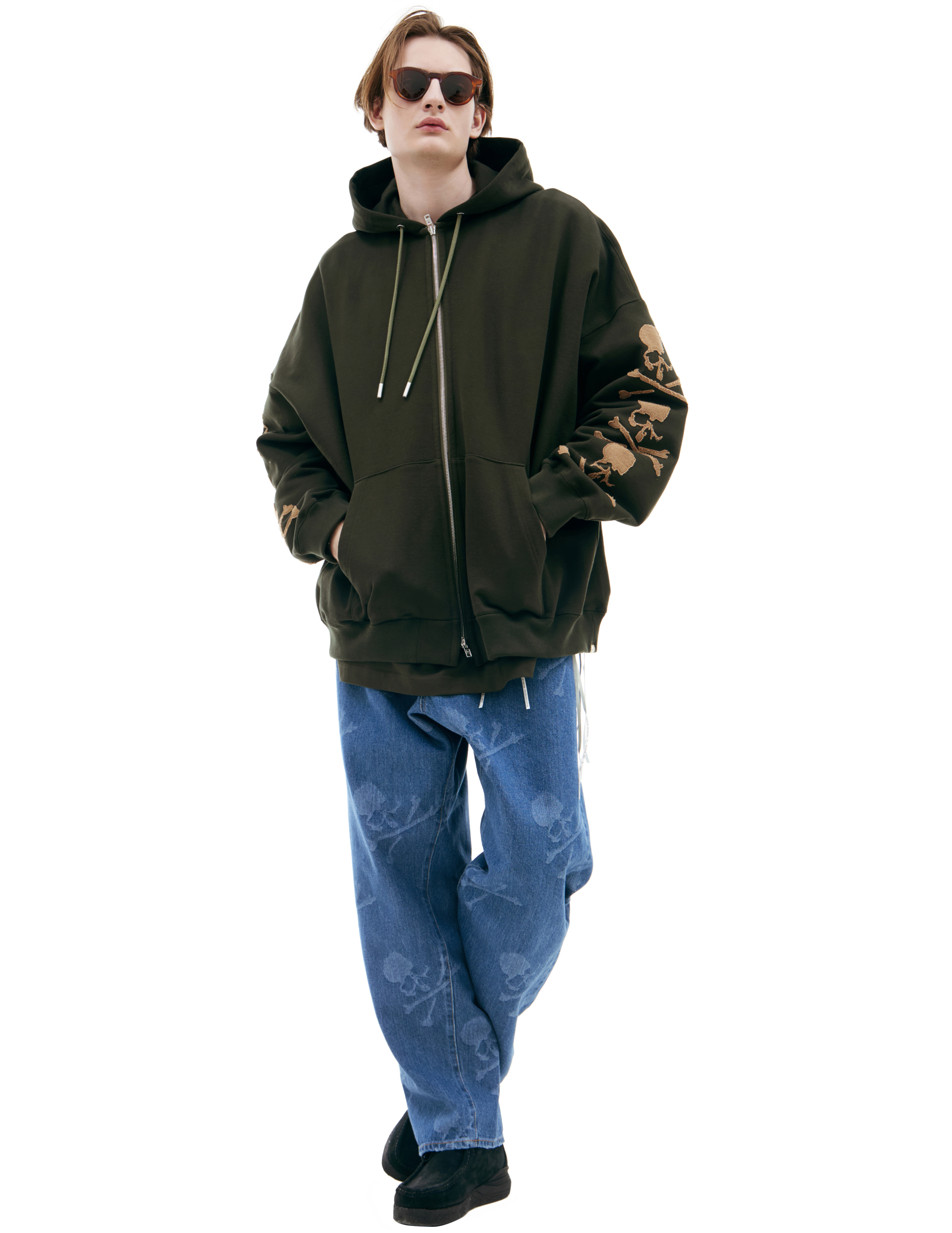 Khaki zip up hoodie