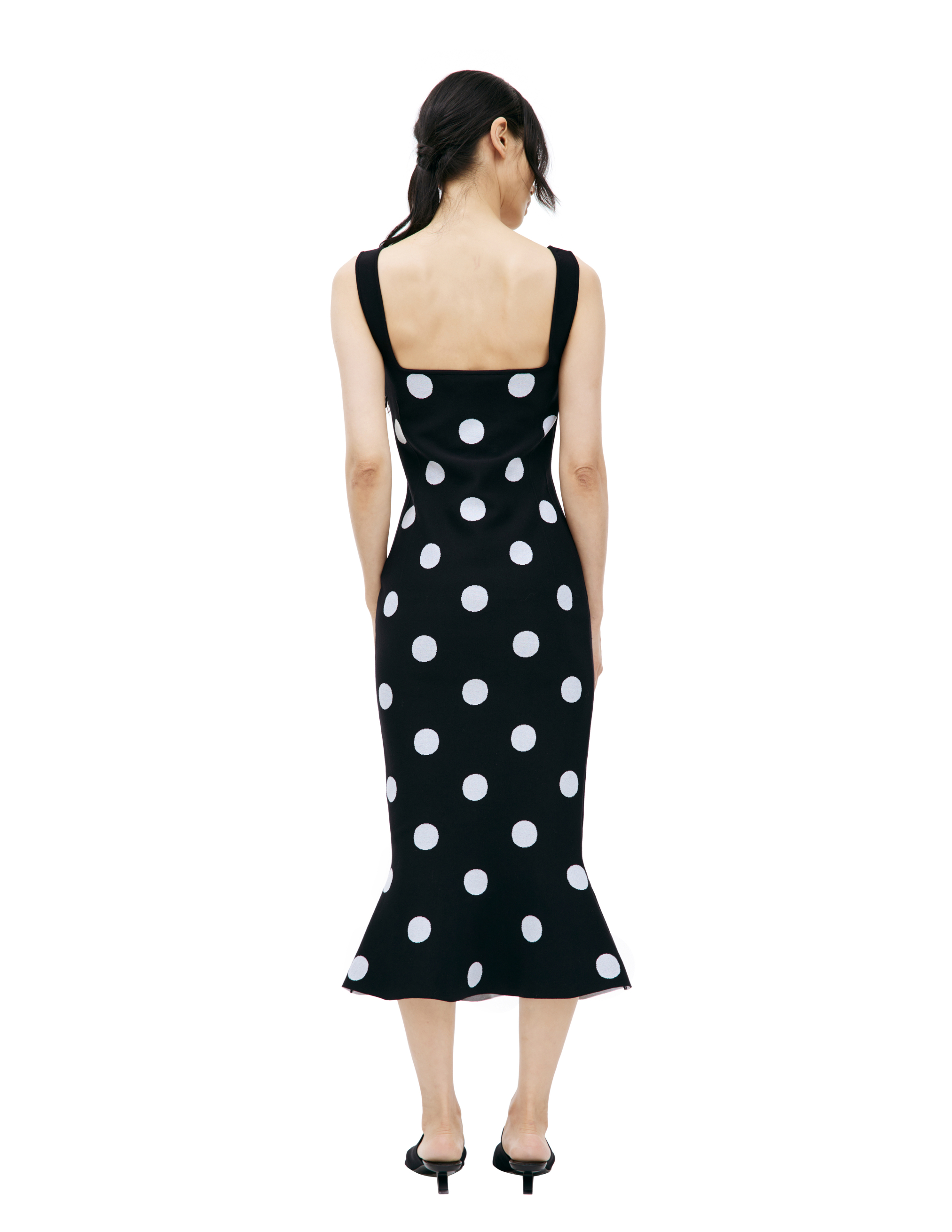 Shop Marni Monoprint Midi Dress In Black