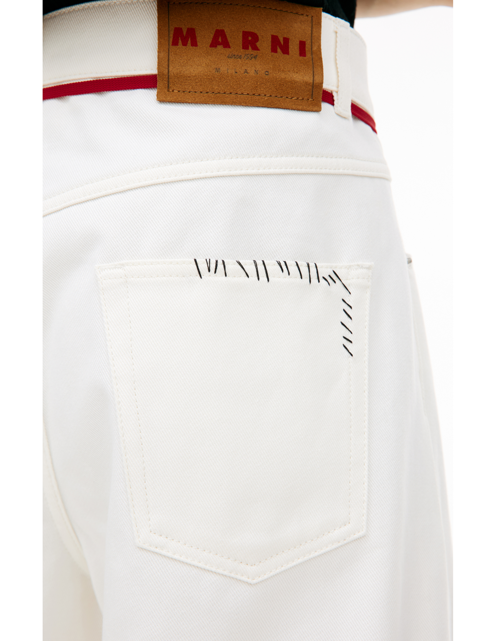 Shop Marni White Drawstring Jeans