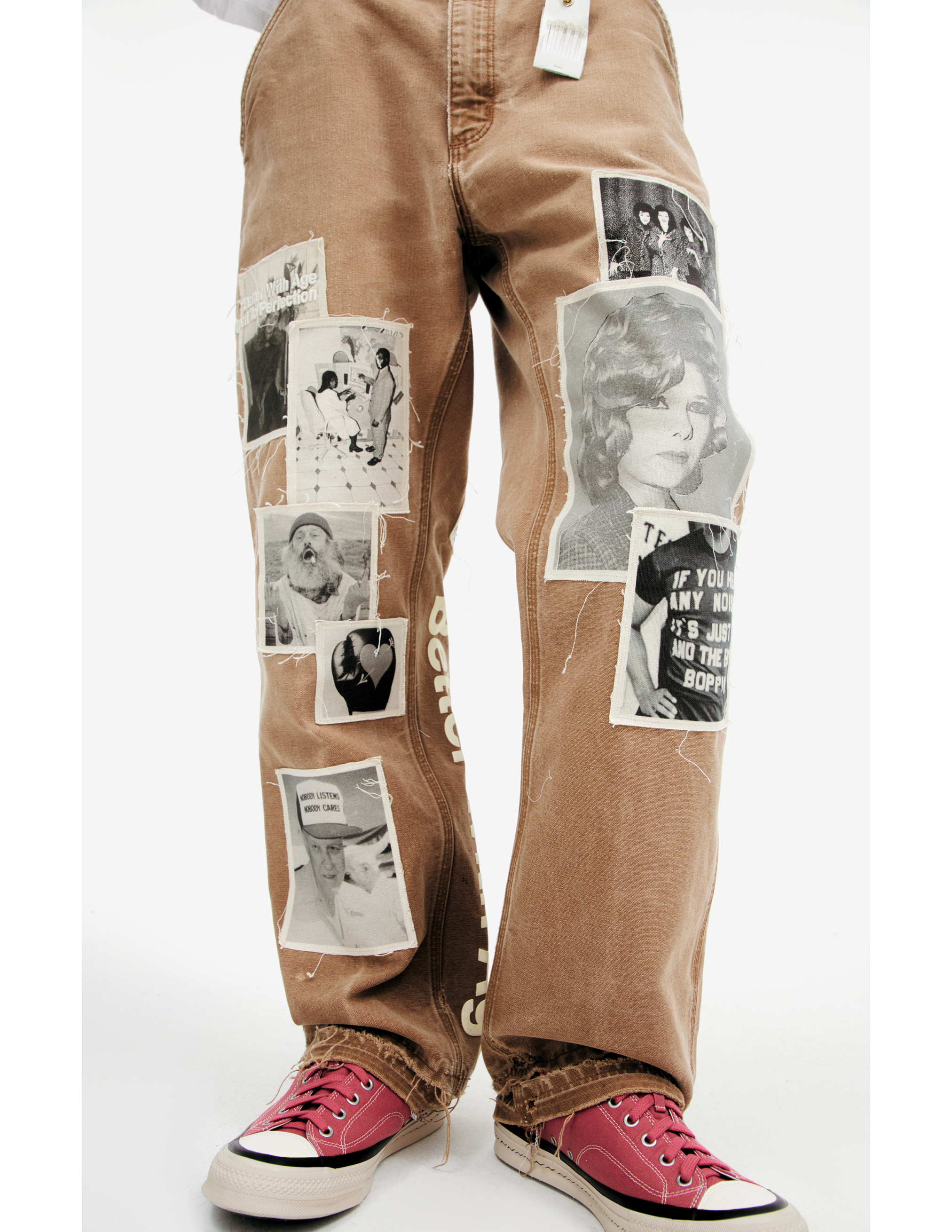 Better With Age Wide Patch Jeans In Brown