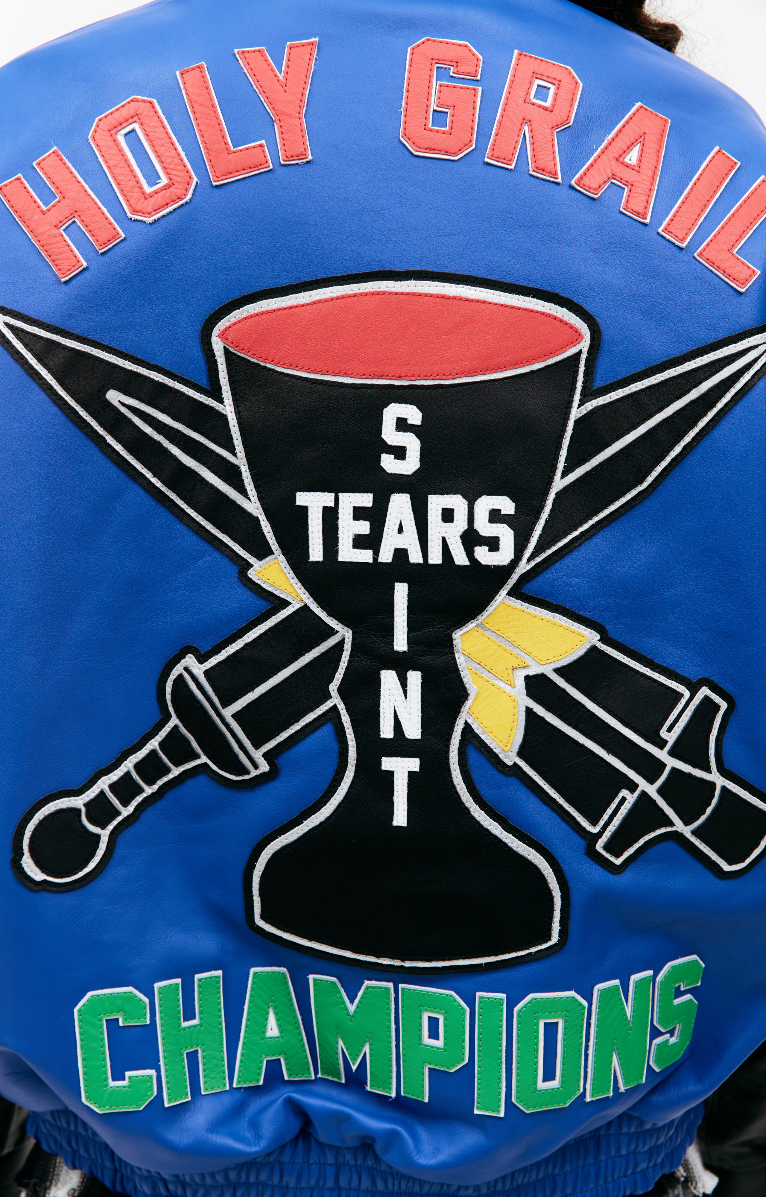 Buy Saint Michael men blue saint michael х denim tears leather