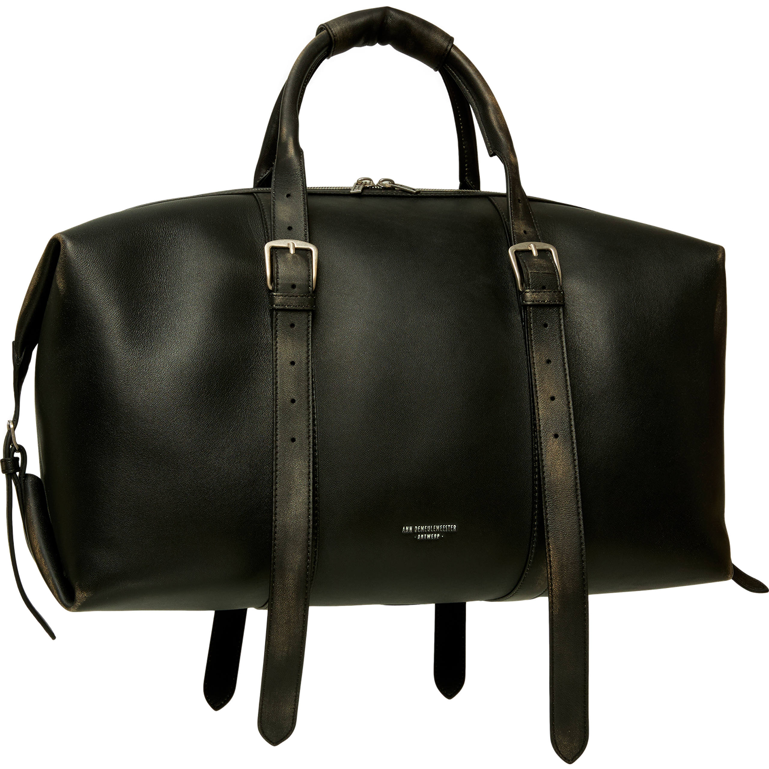 Buy Ann Demeulemeester men black leather bag for $3,630 online on