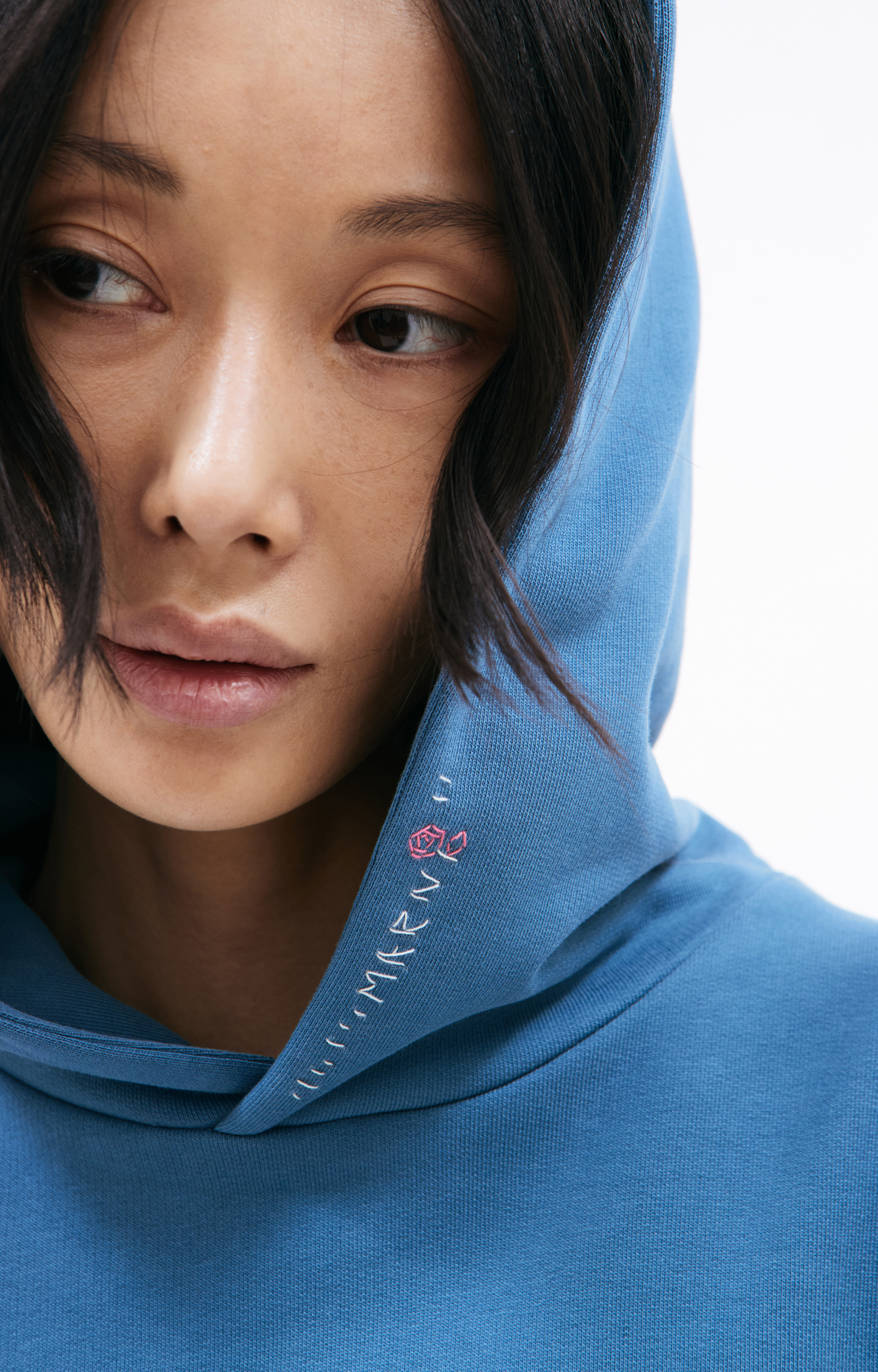 Buy Marni women navy blue cotton hoodie with side zips for