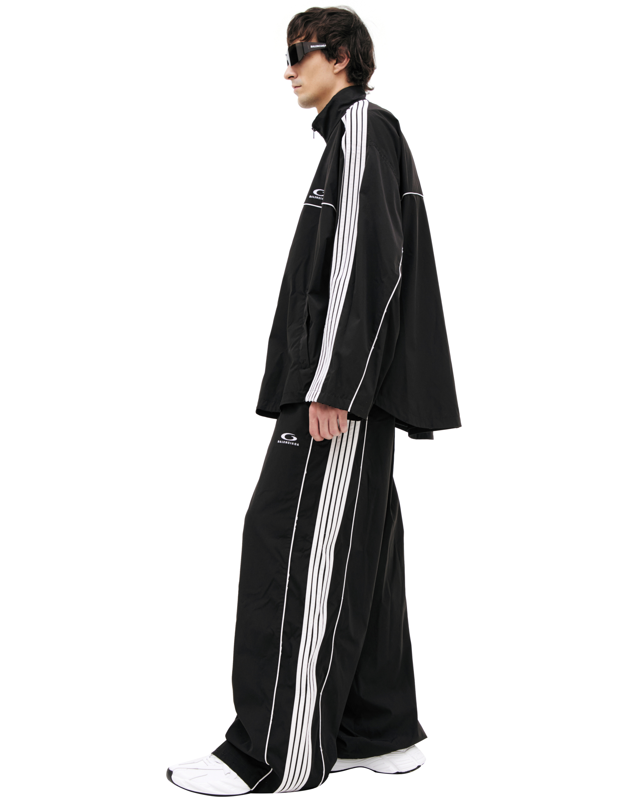 Balenciaga Black Tracksuit Jacket In Technical Fabric In Black