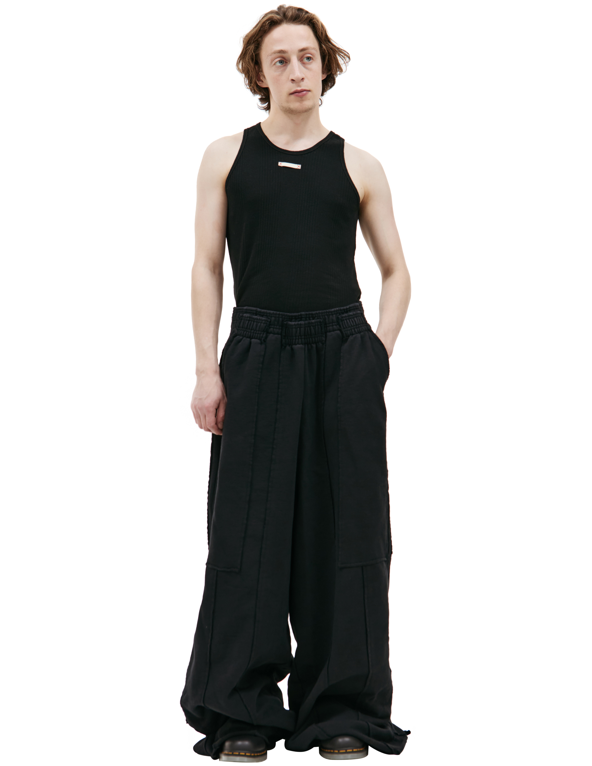 Shop Vetements Black Wide Leg Sweatpants