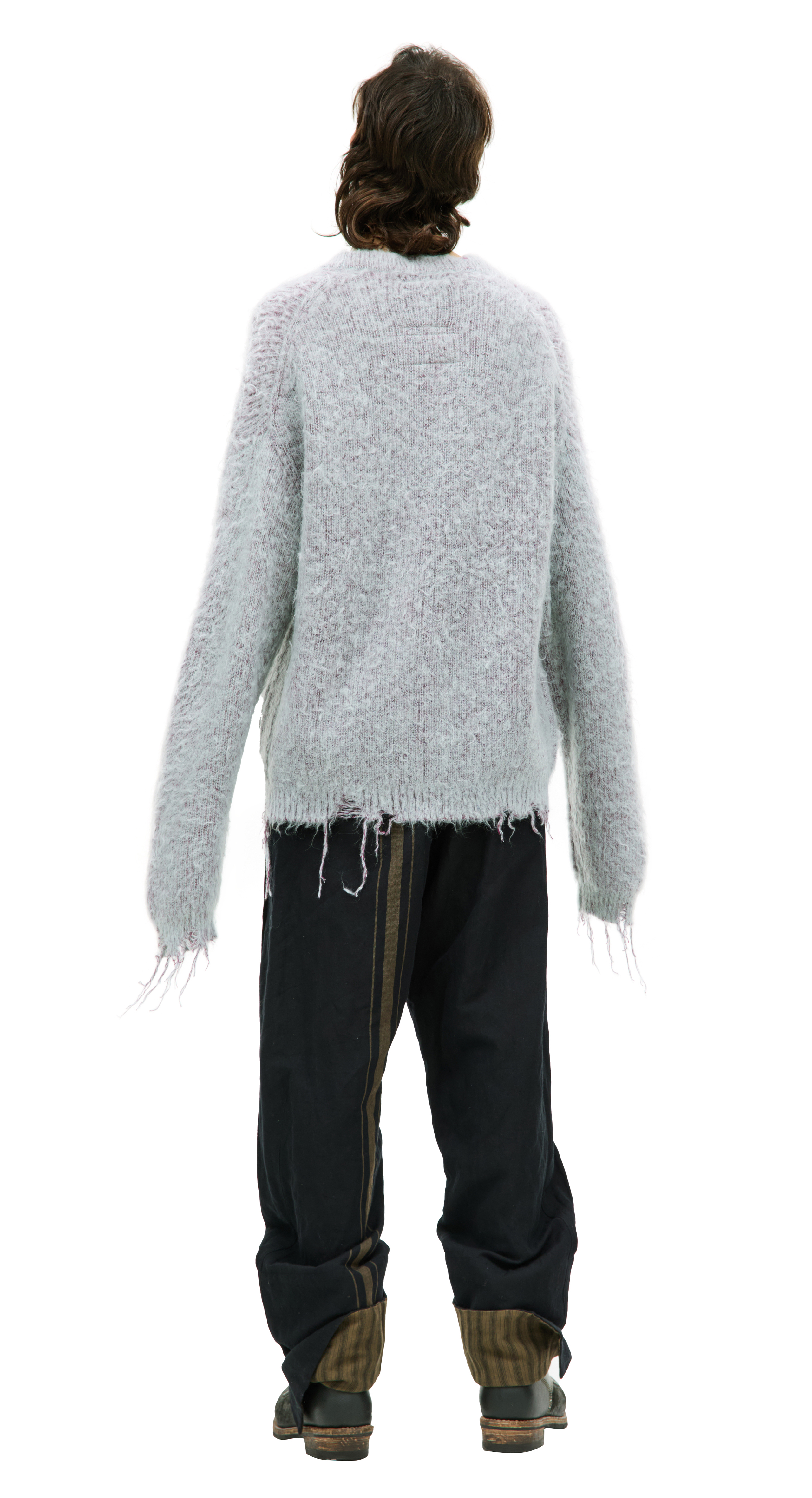 Buy Maison Mihara Yasuhiro men blue mohair cardigan for $965