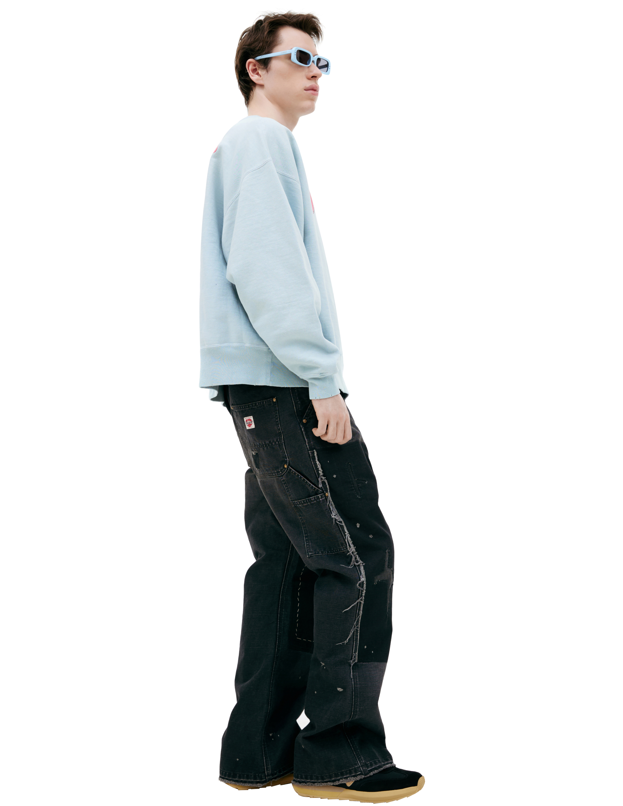 Saint Mxxxxxx 'hard' Print Sweatshirt In Blue