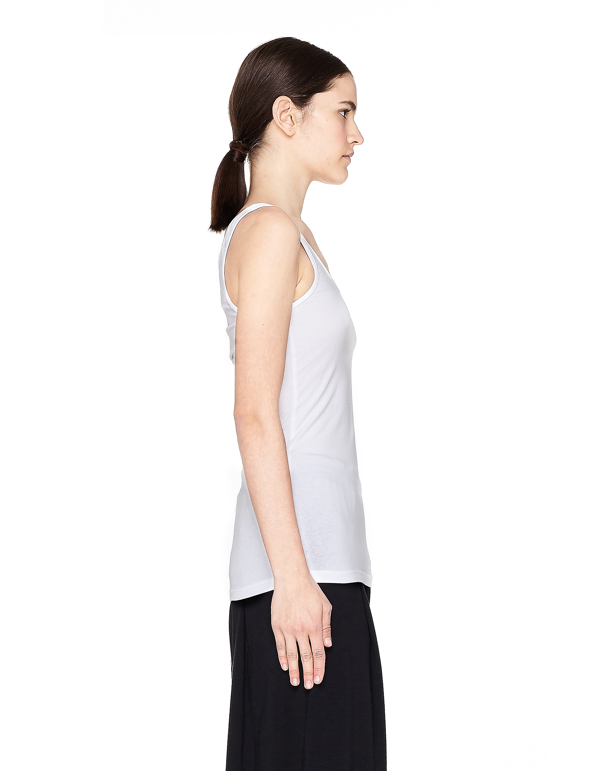 Buy James Perse women black supima cotton white tank top for $44 online on  SV77, WBJ3038/WHT