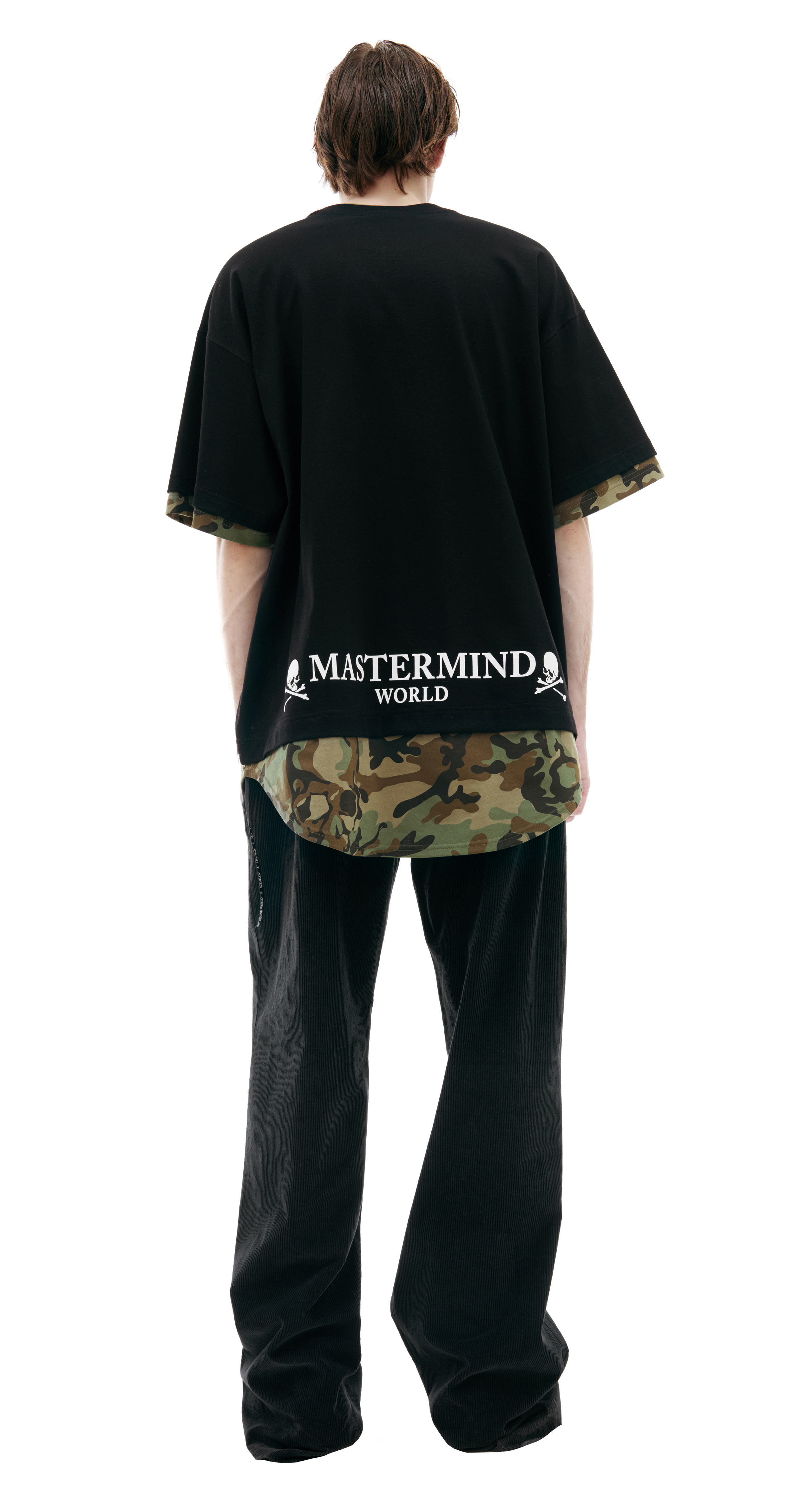 新品タグ付き　MASTERMIND WORLD ロングスリーブ Tシャツ Mastermind World logo-print long-sleeve T-shirt | Black