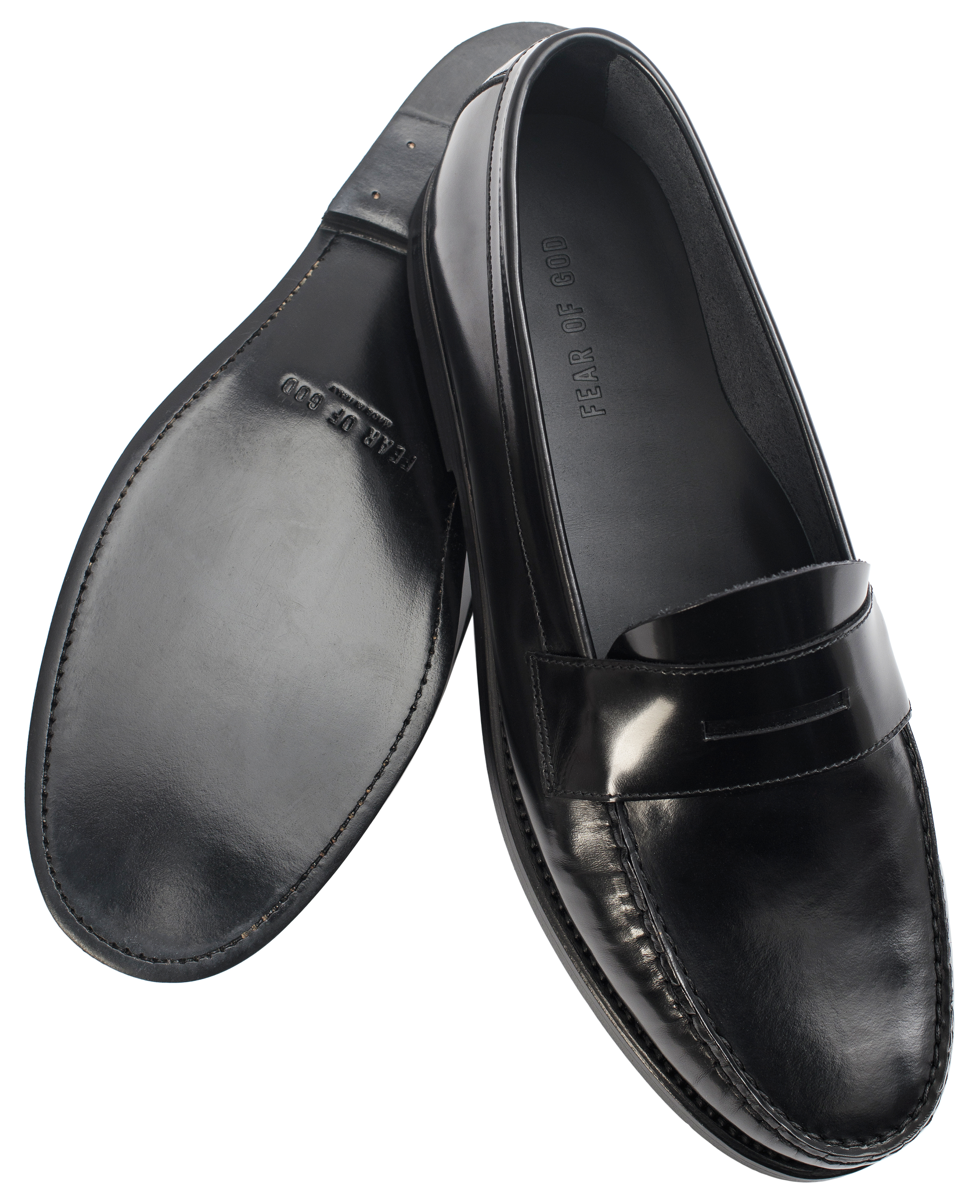Leather penny loafers in black