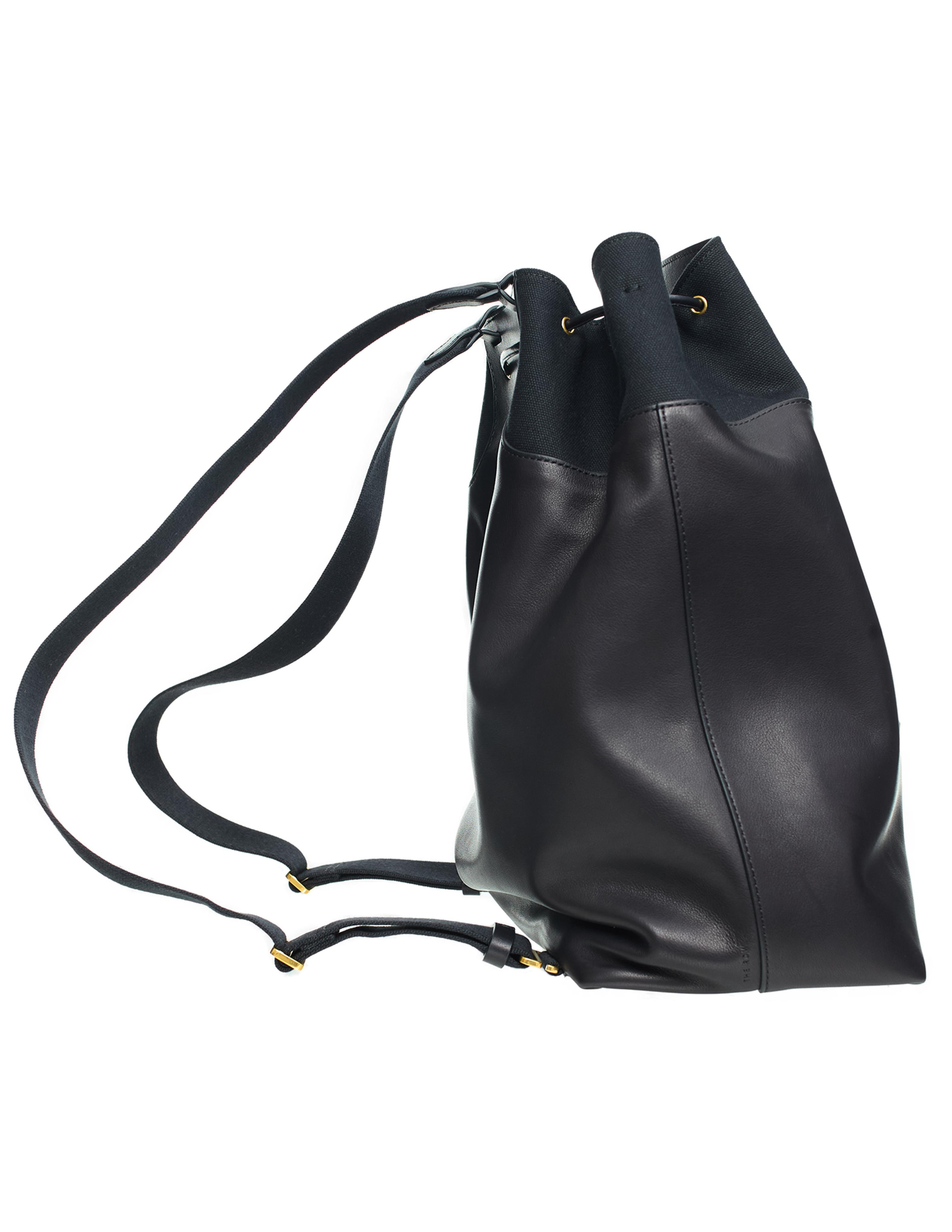 The Row Spring Leather Backpack In Black