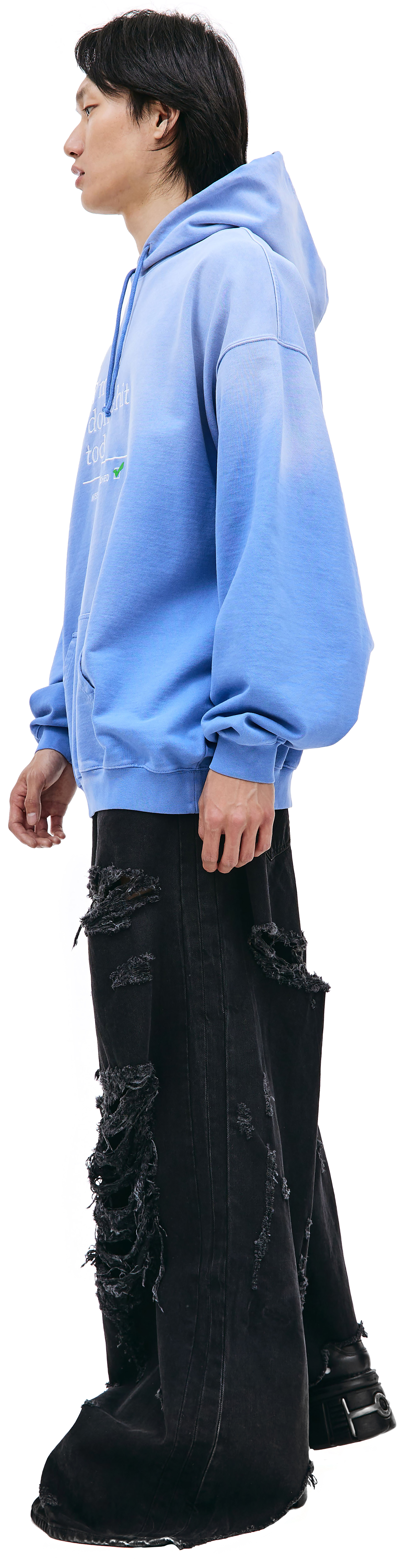 Buy VETEMENTS men blue 'i'm not doing shit today' hoodie for $852