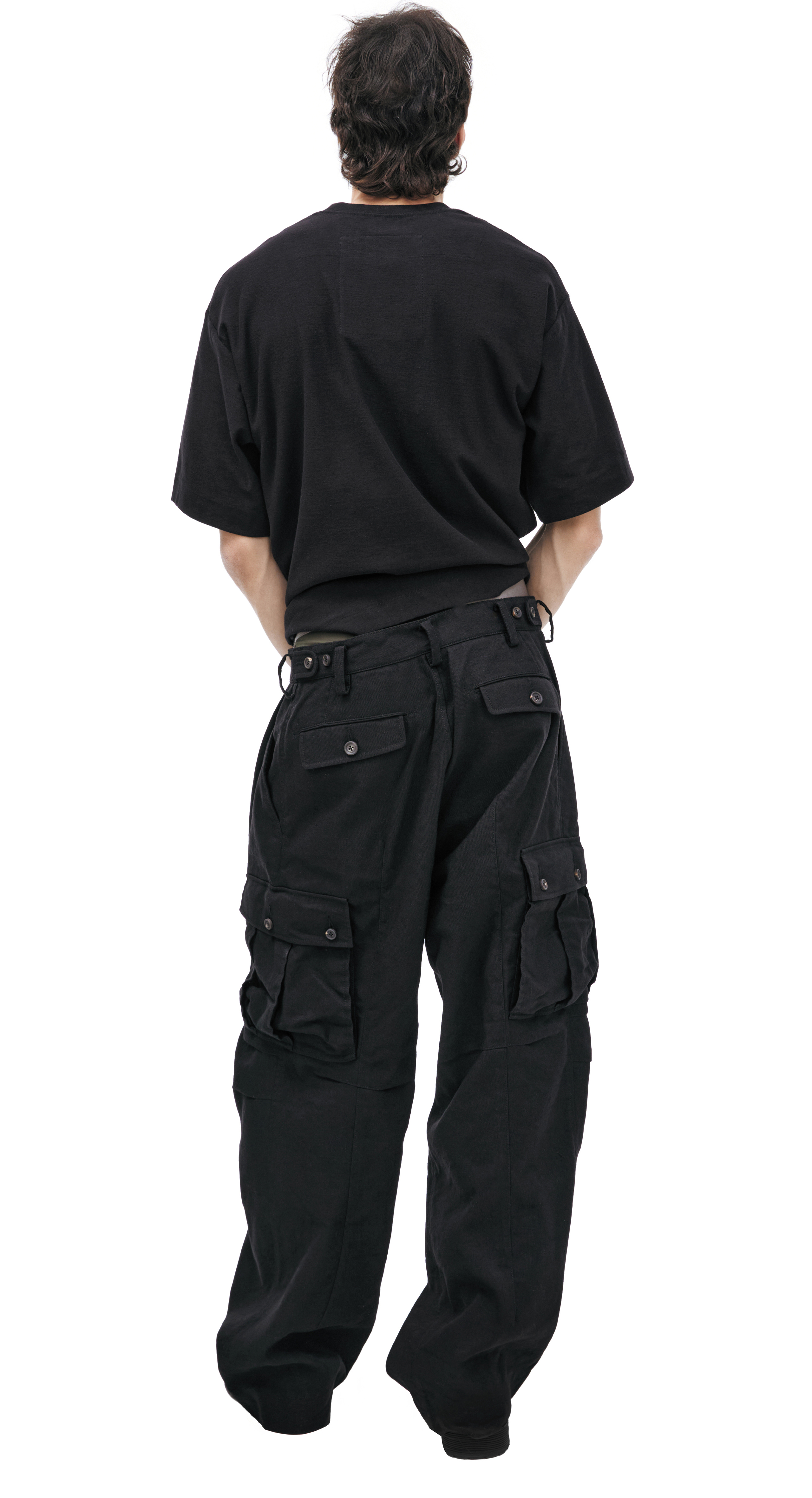 Buy Ziggy Chen men black cargo trousers for $1,025 online on SV77