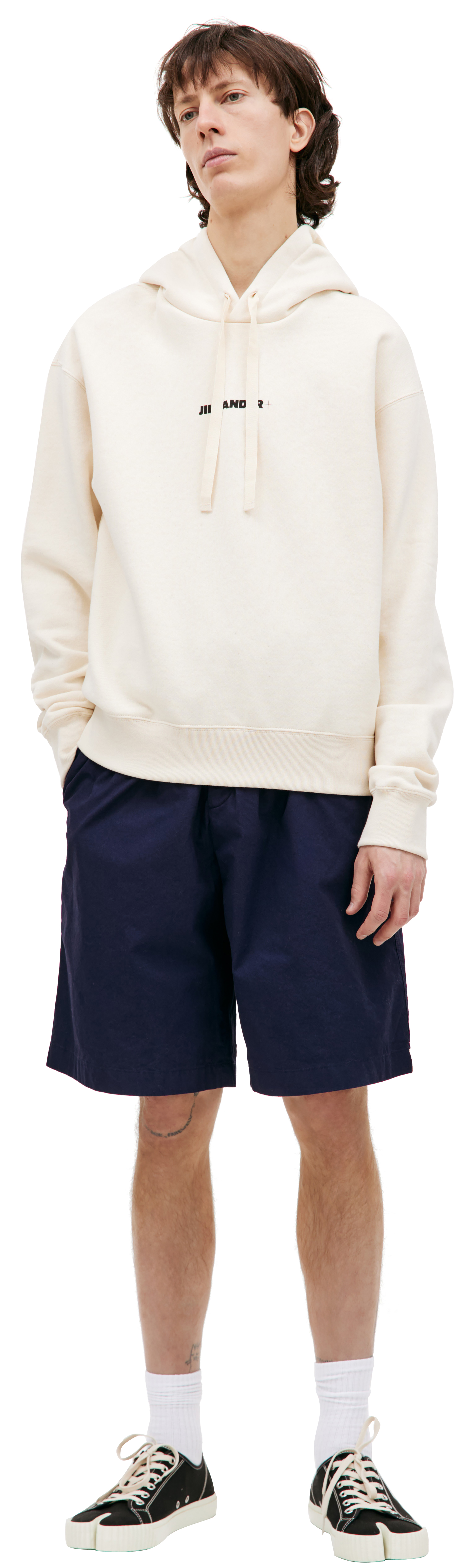 パーカー・フーディ JIL SANDER Men Hoodies J21FB0105 J15381 107 Beige Buy Jil Sander men beige oversized logo hoodie for $705