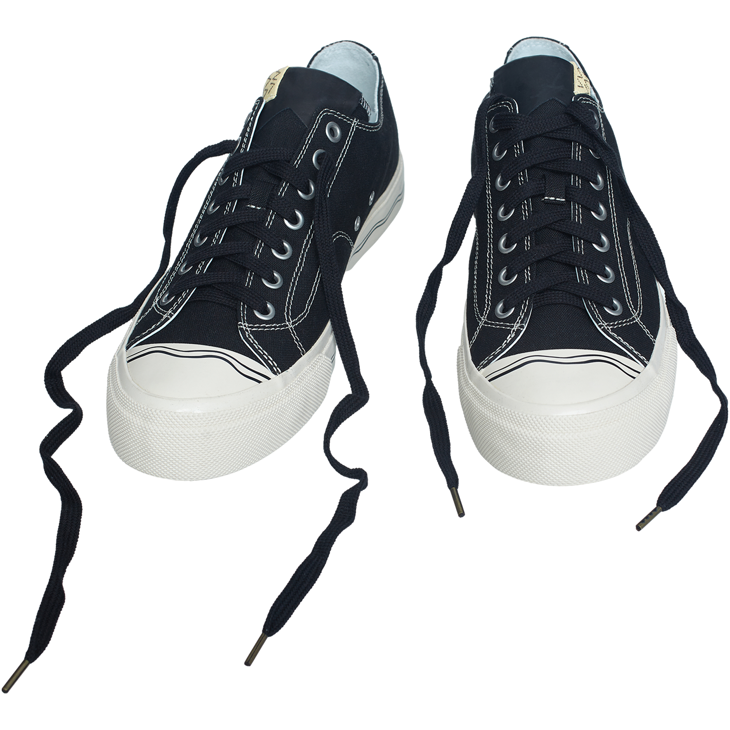 Buy visvim men black seeger lo canvas sneakers for $850