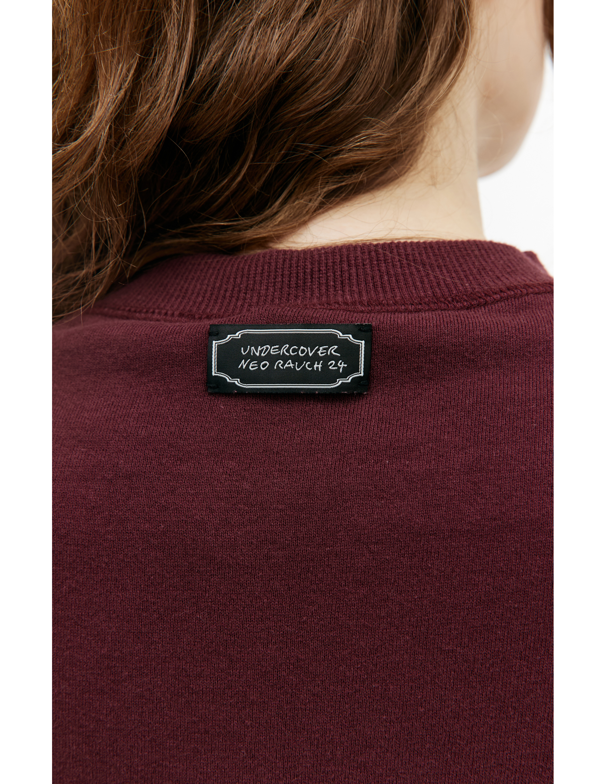 Shop Undercover Asymmetrical Printed Sweatshirt In Burgundy