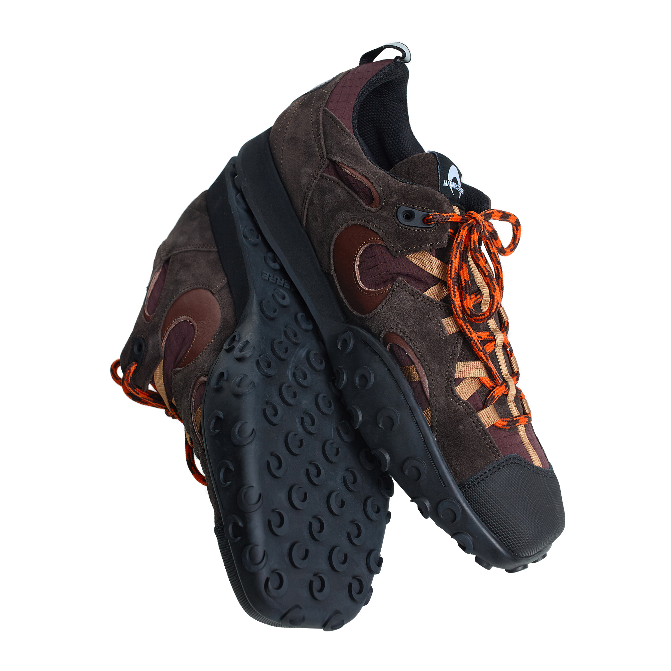 Buy MARINE SERRE men brown sneakers ms rise ii for $323 online on